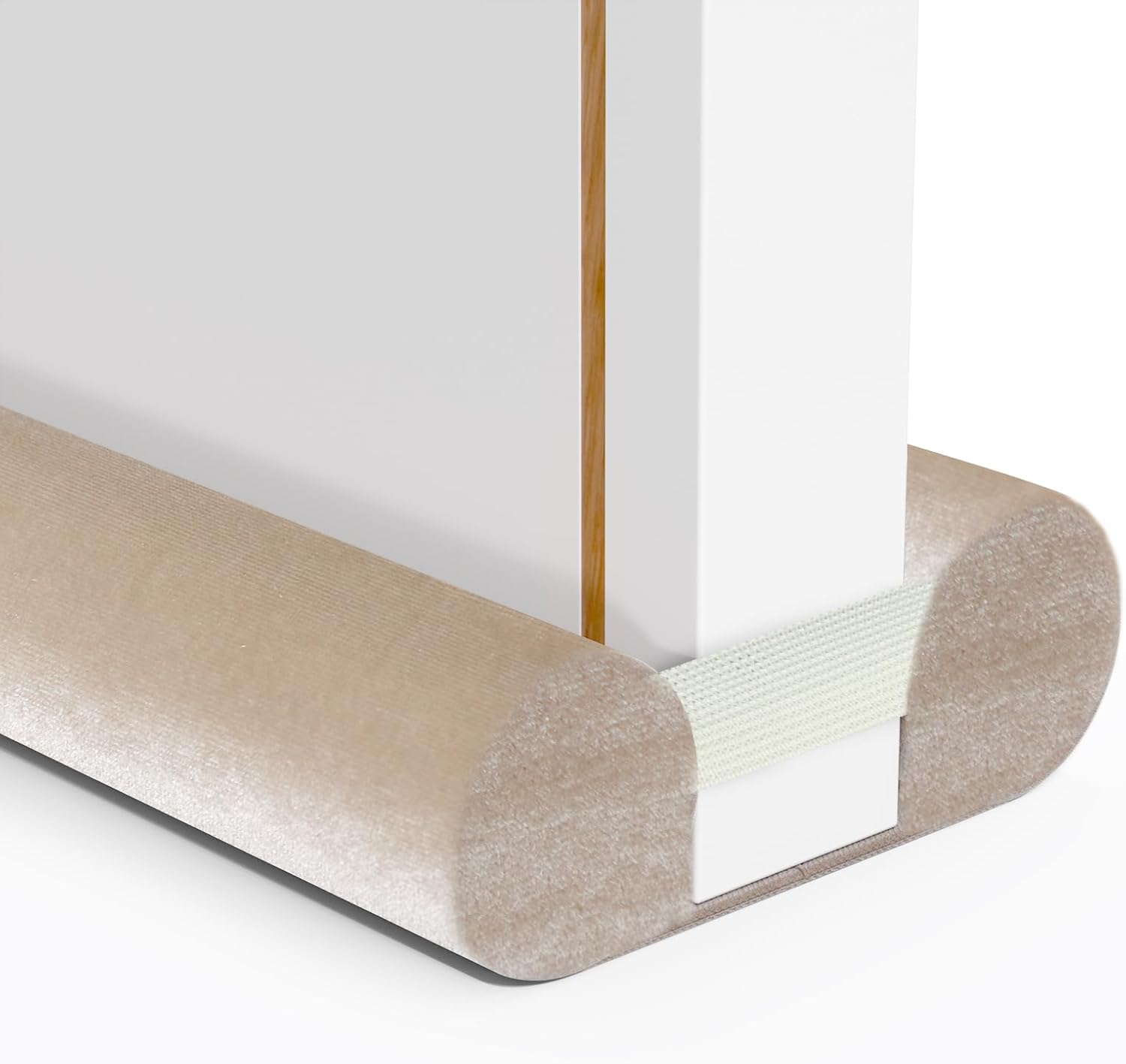 Upgraded Door Draft Stopper for Bottom of Door, Under Door Gap Filler for Big Gap, No Folding Required, Flexible Installation Door Sweep soundproofing Strip for Home & Apartment, 28-32in, Beige