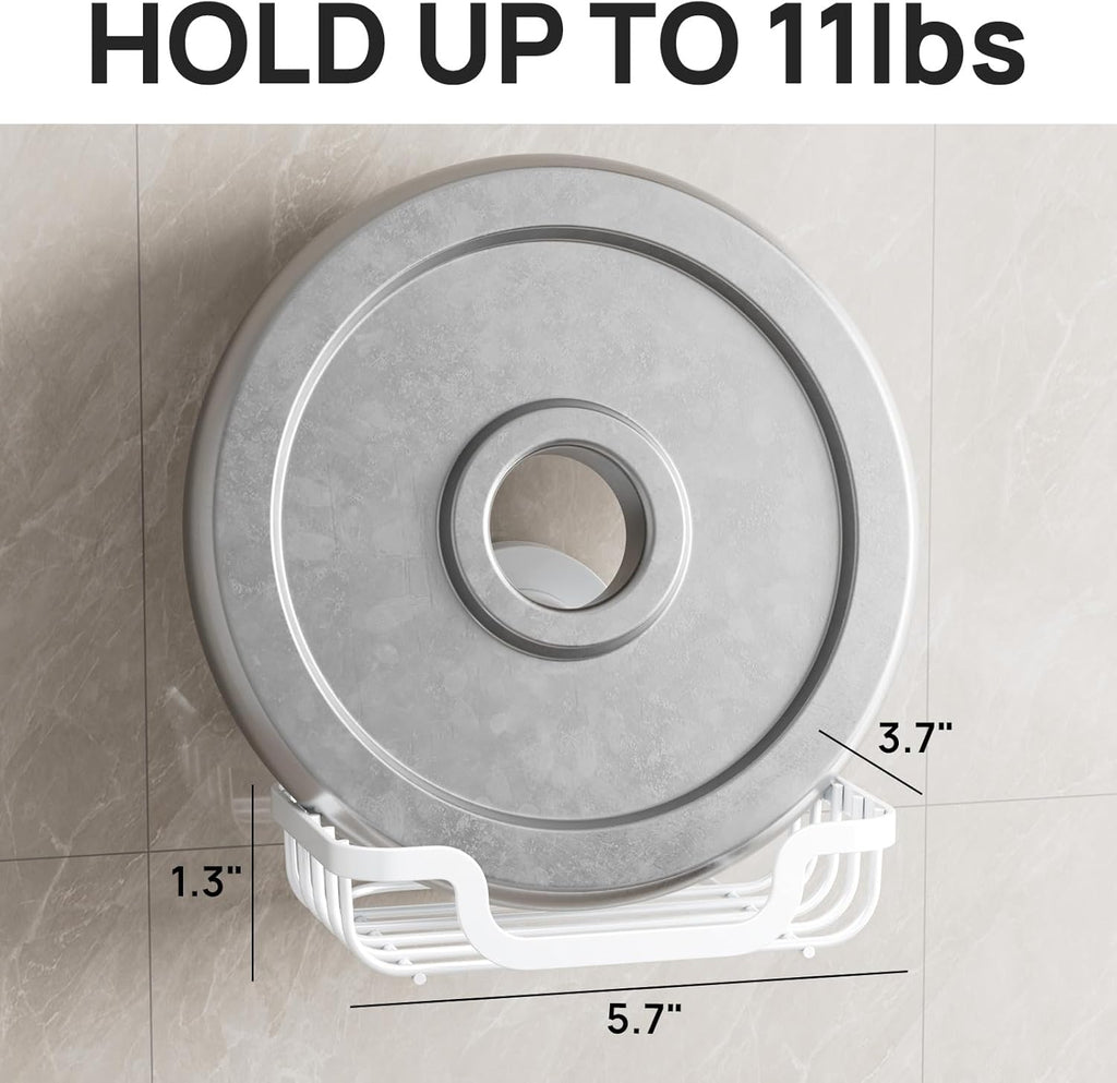 LEVERLOC Soap Dish, Soap Bar Holder for Shower Suction Cup Wall Mounted, Stainless Steel No-Drilling Removable Waterproof Sponge Holder for Bathroom Bathtub Kitchen Sink, Keep Dry, White