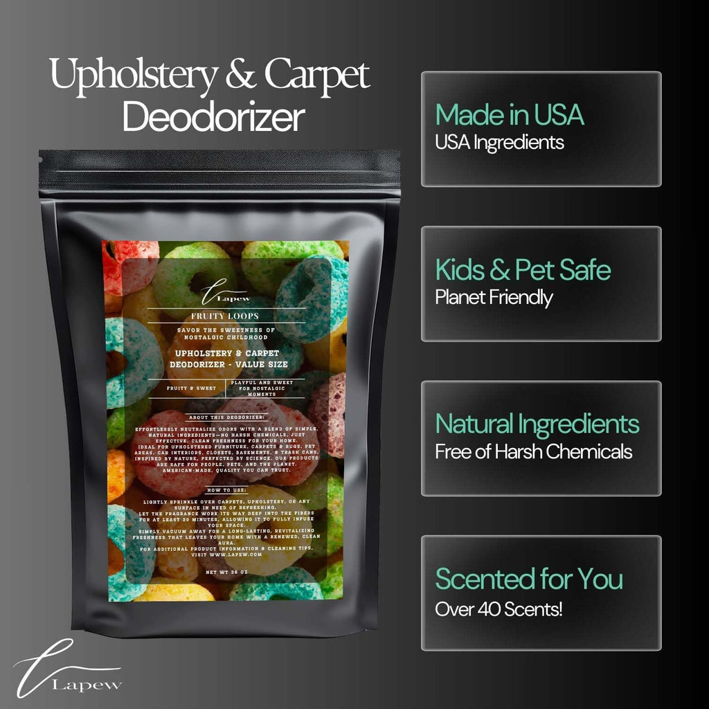 Fruity Loops Carpet Freshener Powder Refill 36 oz | Powerful Odor Eliminator for Home | Upholstery Deodorizer | Carpet Deodorizer | Pet Urine | Cat Litter Box