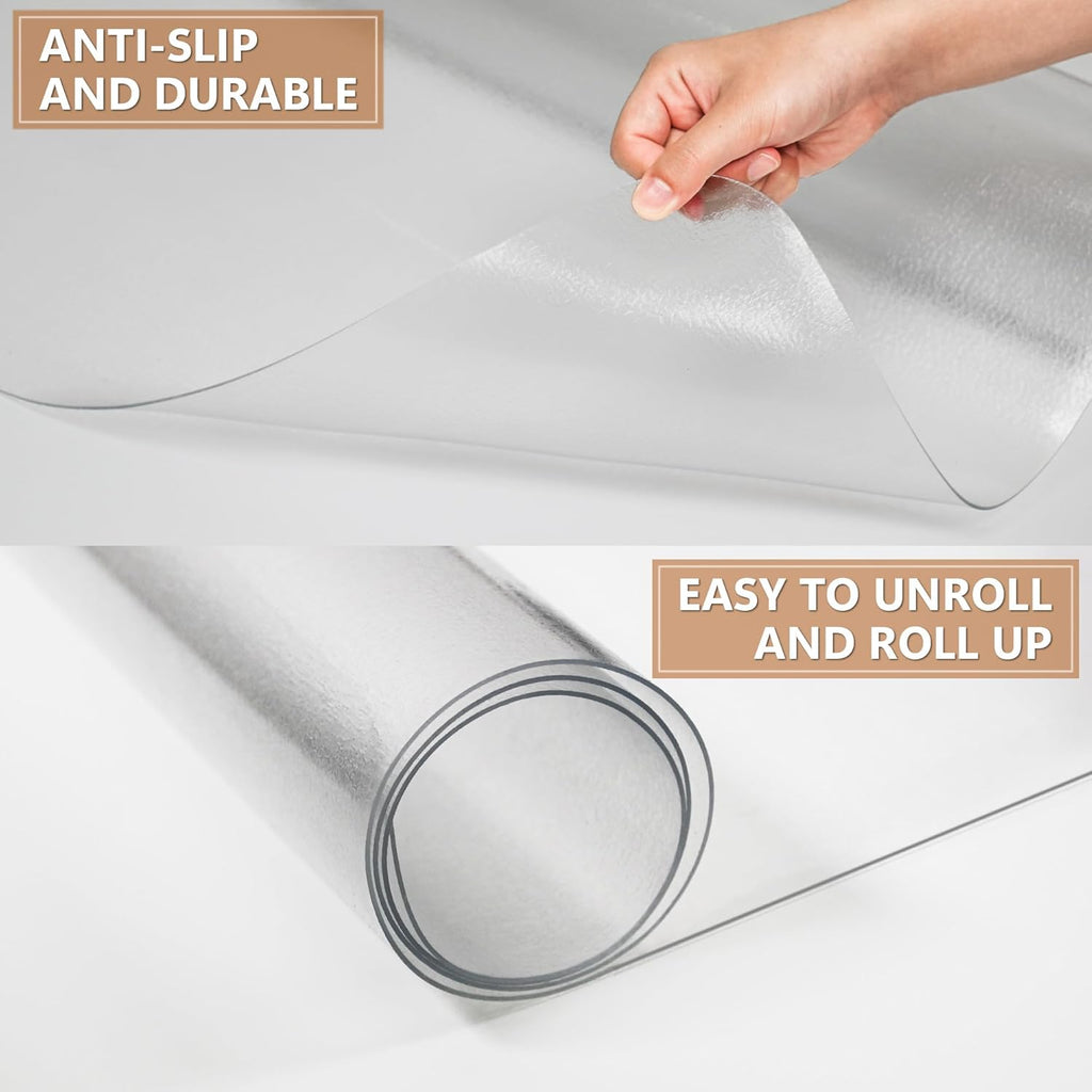 Office Chair Mat for Hardwood Floor- 46" x 60" Clear Desk Computer Chair Mat for Hard Wood/Tile Floors, Easy Glide Plastic Mat for Under Office Chairs on Hardwood for Work & Home