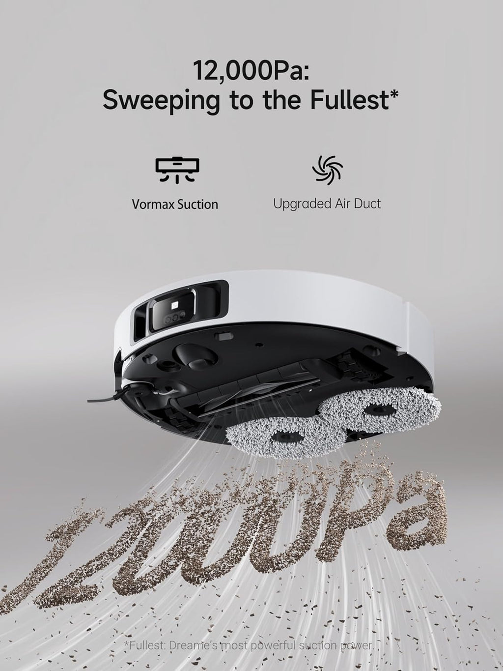 DREAME X40 Ultra Robotic Vacuum with Removable & Liftable Mop, 12,000Pa Suction, Side Brush Extensive Cleaning, 158°F Mop & Washboard Self Cleaning, Auto-Empty, Auto Refill, liftable Brushes White