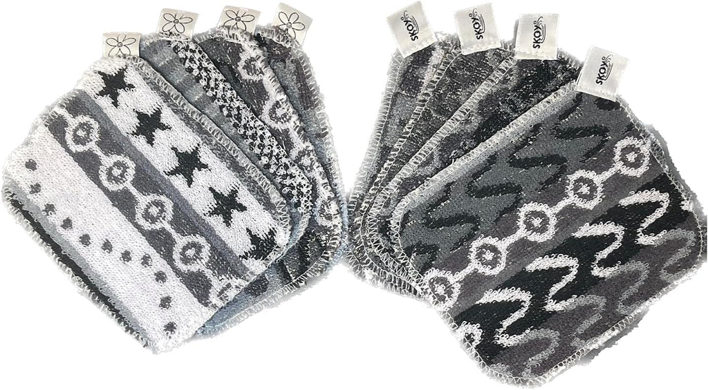 Skoy Scrub, 8-Pack Reusable, Non-Scratching Dish Scrubber for Kitchen and Household Cleaning, Planet-Friendly, Dishwasher Safe Soft Scrub, Monochromatic Colors