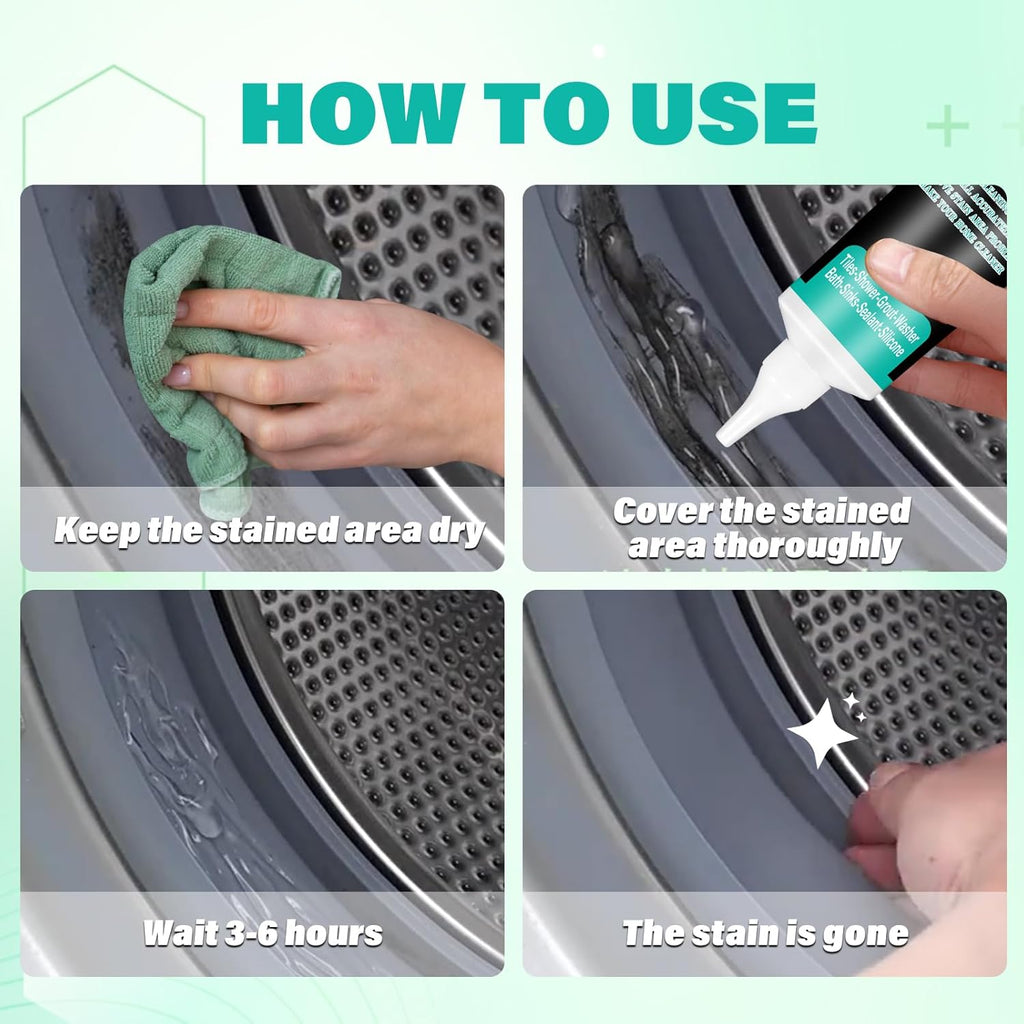 Mold Stain Remover Gel, Home Stain Remover Gel, Washing Machine Cleaner, Household Cleaner for Refrigerator Strips, Grout Cleaners Best for Home Sink, Kitchen, Showers
