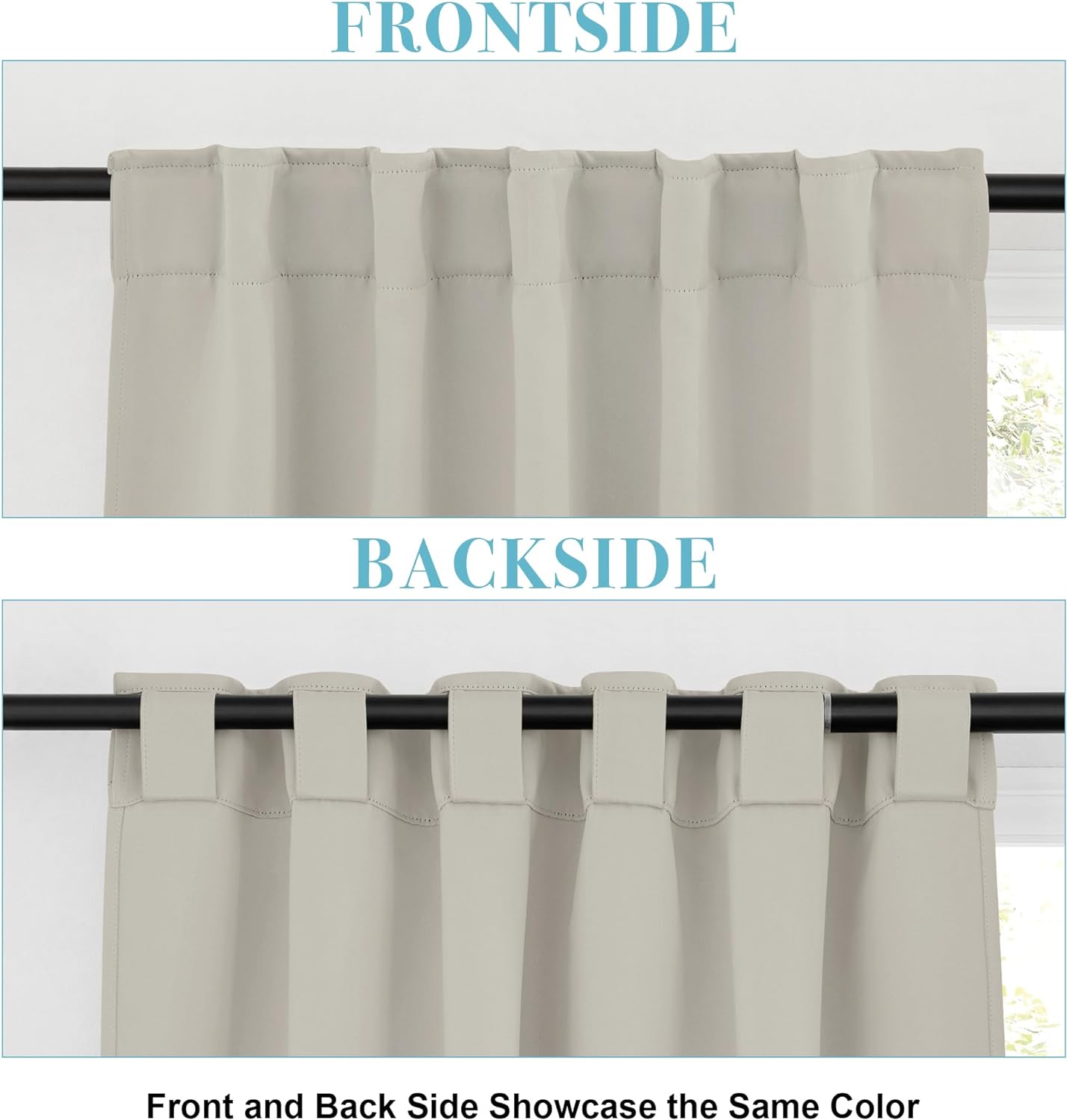 RYB HOME Blackout Curtains for Kitchen, Privacy Thermal Insulating Small Winow Curtain Shades for Classroom Bathroom Nursery Bedroom Cafe, W 42 x L 30, Natural, 2 Panels