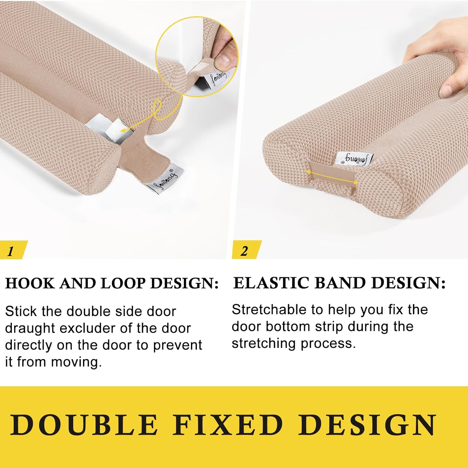 fowong Door Draft Stopper 30" to 36" Adjustable Draft Stopper for Bottom of Doors, Soundproofing Noise Blocker, Easy to Install, Pink