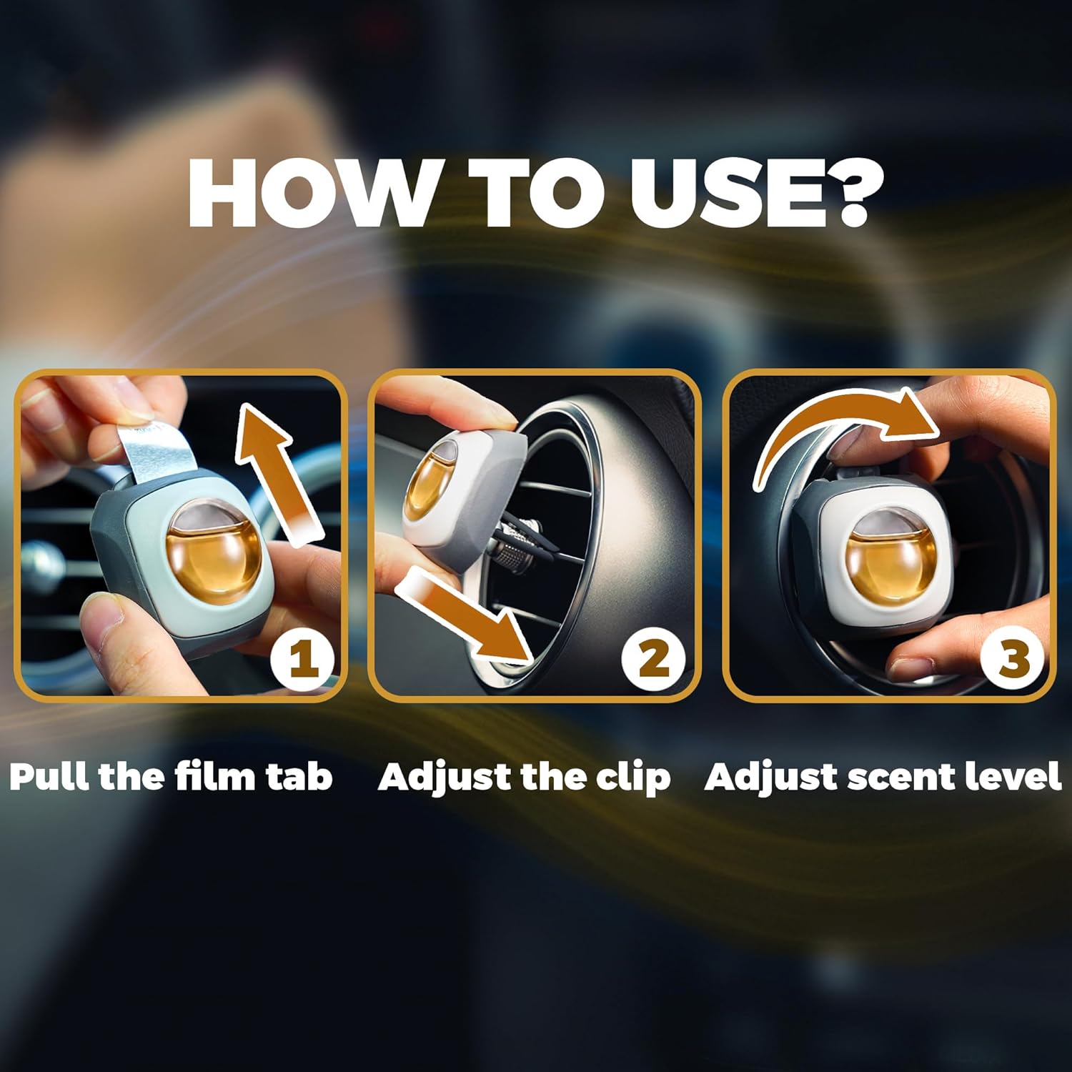 Air Jungles Hawaiian Scent Car Air Freshener Clip, 6 Vent Clips, 4 ml Each, Long Lasting Air Freshener, Up to 180 Days Car Refresher Odor Eliminator