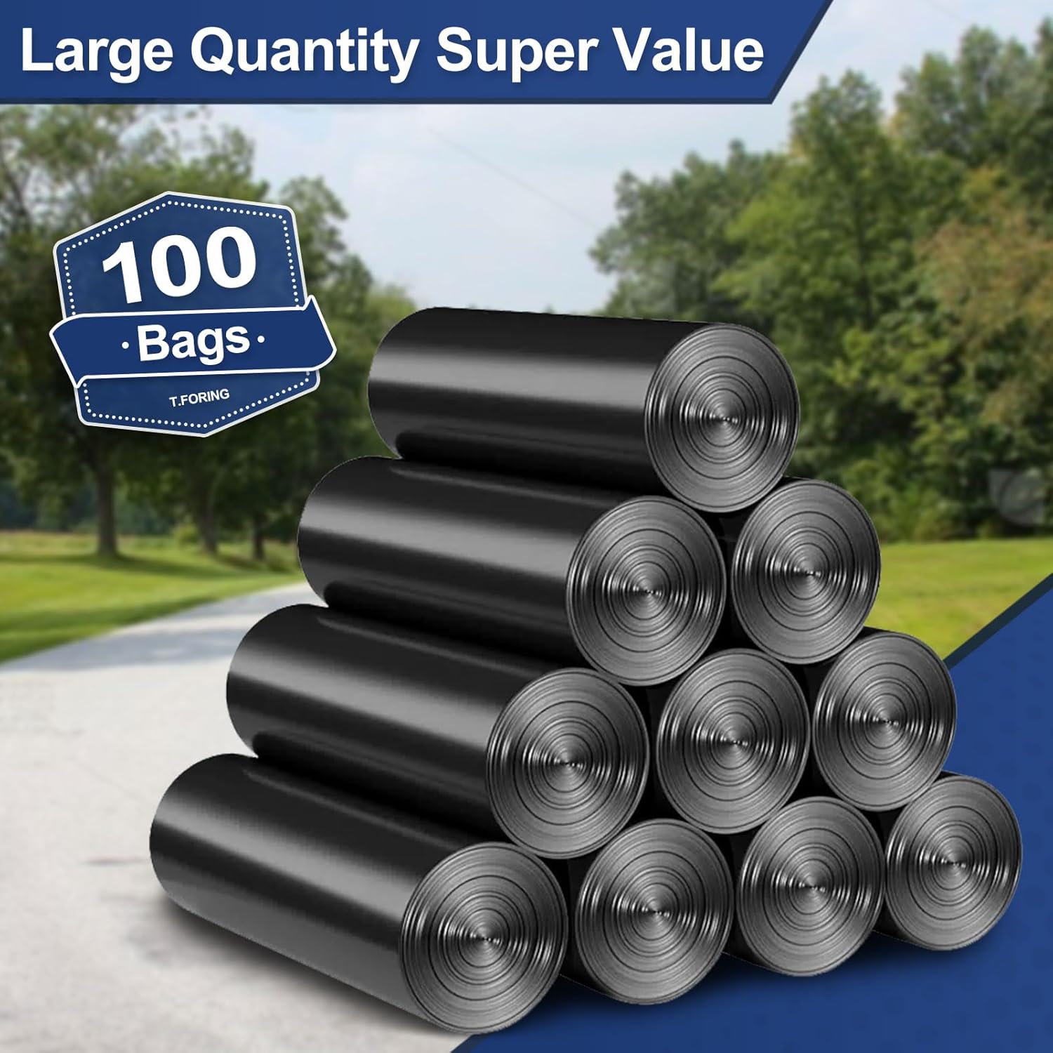20-30 Gallon Trash Bags Black - 1.28 Mil Thick,30" x 35" Large Garbage Bags 100 Count，20+ Gallon Heavy Duty Trash Can Liners Unscented for Kitchen Home Office Commercial Outdoor