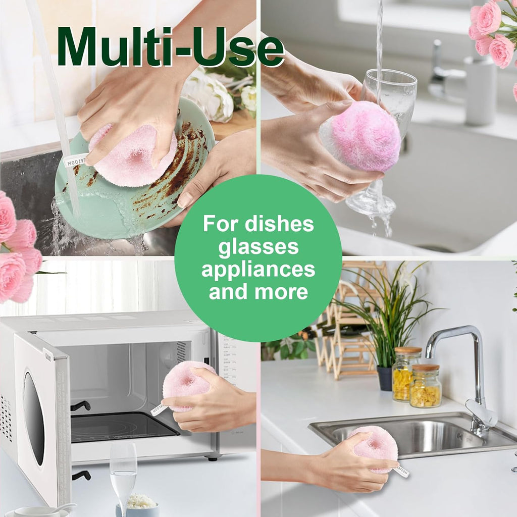 Hard Bristle Crevice Cleaning Brush & Non Scratch Soft Scrub Brush Set, 6-Pack: 4 Stiff Gap Grout Brush+2 Gentle Sponge Brush, Multi-Purpose Bathroom & Kitchen Cleaning Tool