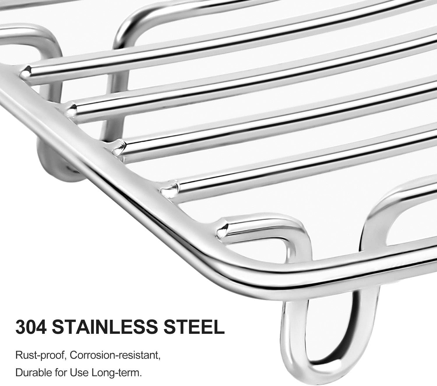 Bar Soap Dish Holder for Shower Bathroom Stainless Steel Rust Proof Self Draining, Chrome-2 Pack