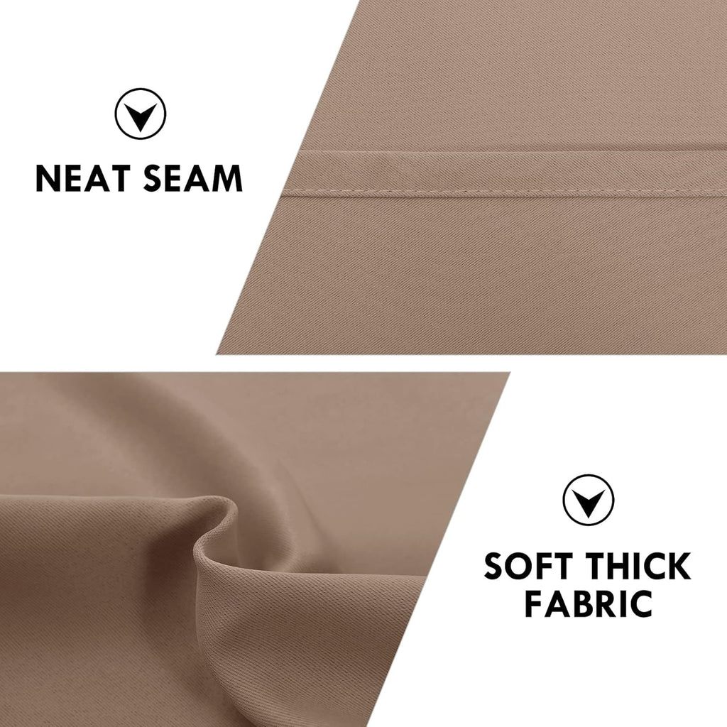 DWCN Blackout Curtains Room Darkening Thermal Insulated Bedroom Curtains Window Curtain Panels, 52 x 63 inches Long, Set of 2 Khaki Rod Pocket Drapes