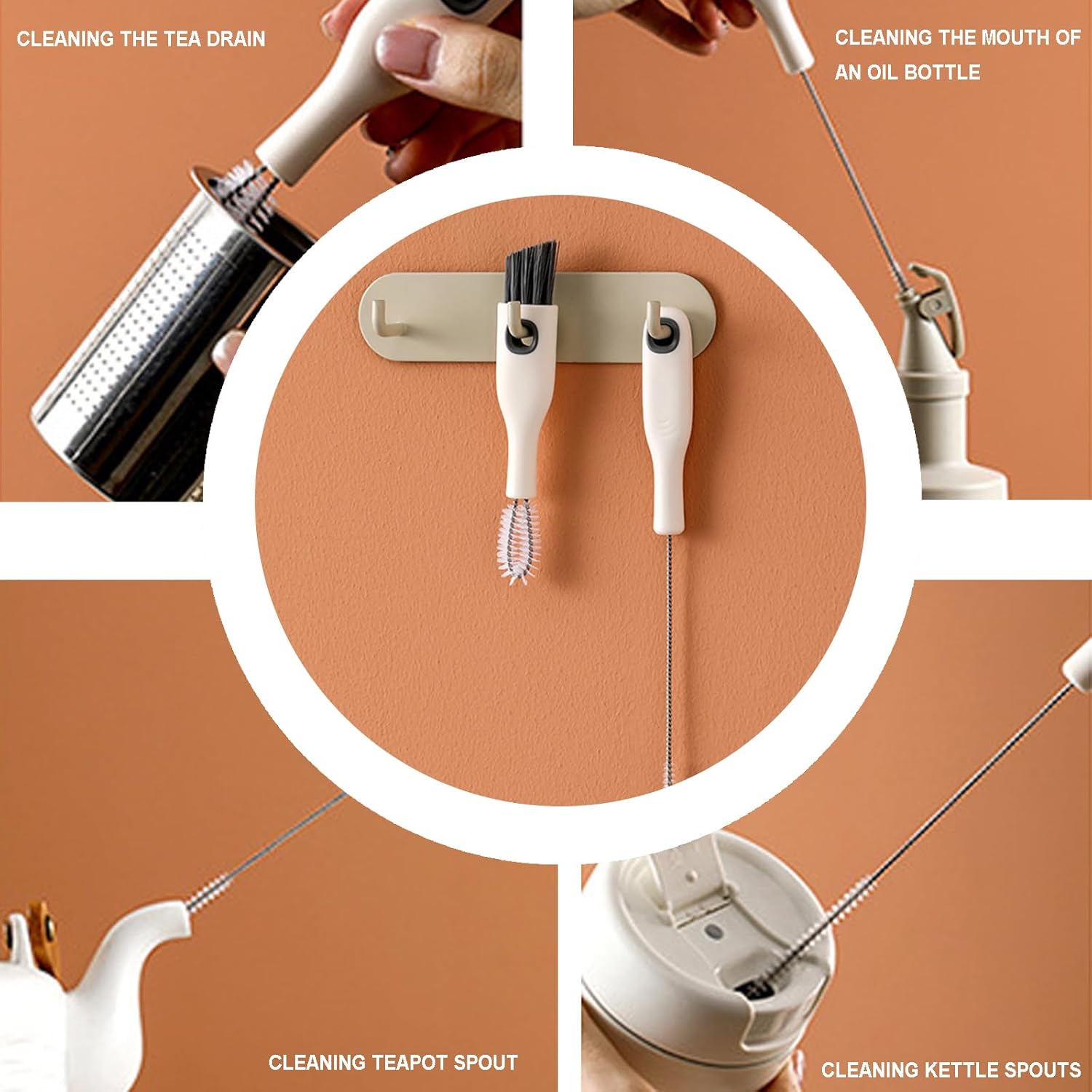 Cup Lid Cleaning Brush Set Multifunctional Bottle Cleaning Tools Portable Gap Cleaner Kit for Baby Bottle Sippy Cup Tubes Teapot Spout