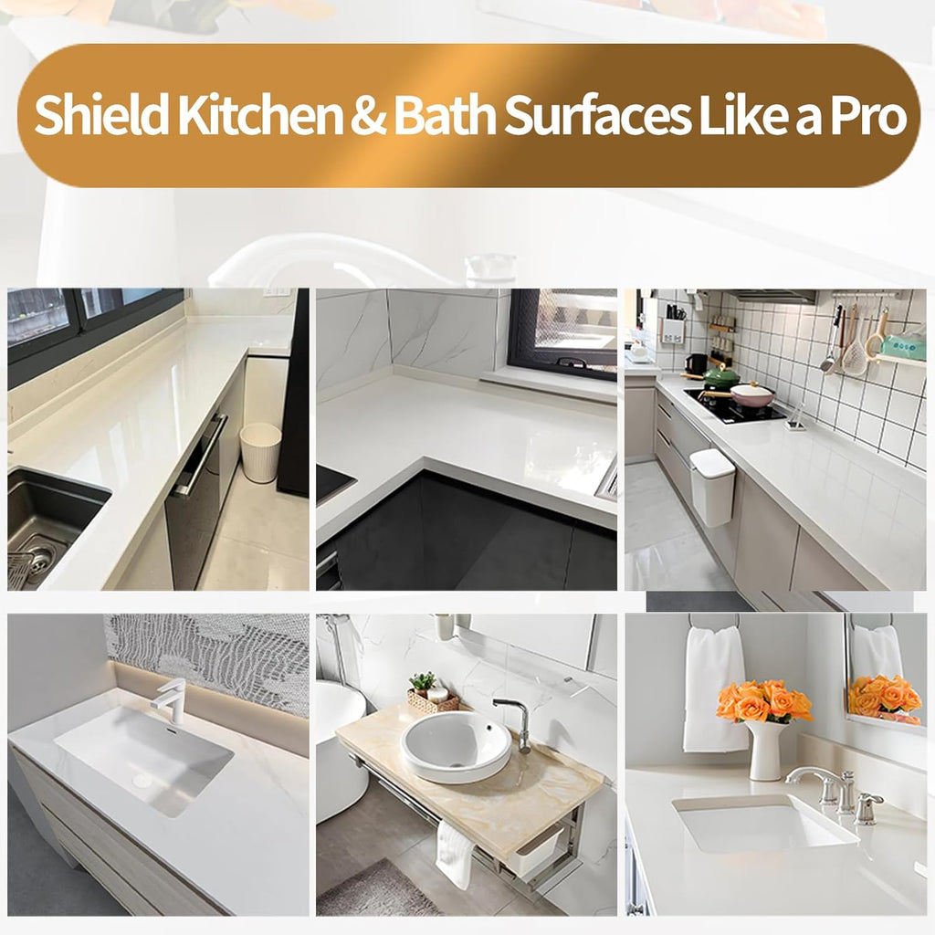 Marble Polishing Paste Kit, Marble Polishing Compound, Countertop Cleaner, Quartz Polish, Sealant & Protector For Marble Countertops, Floors, Walls