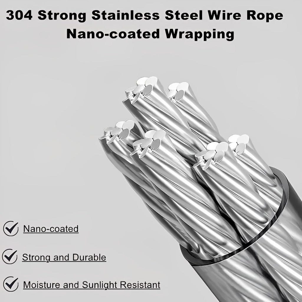 13.8ft(4.2M) Retractable Clothesline, Non-sag Clothesline, Indoor & Outdoor Heavy Duty Retractable Clothesline, Wall Mounted Stainless Steel Washing Line (White)