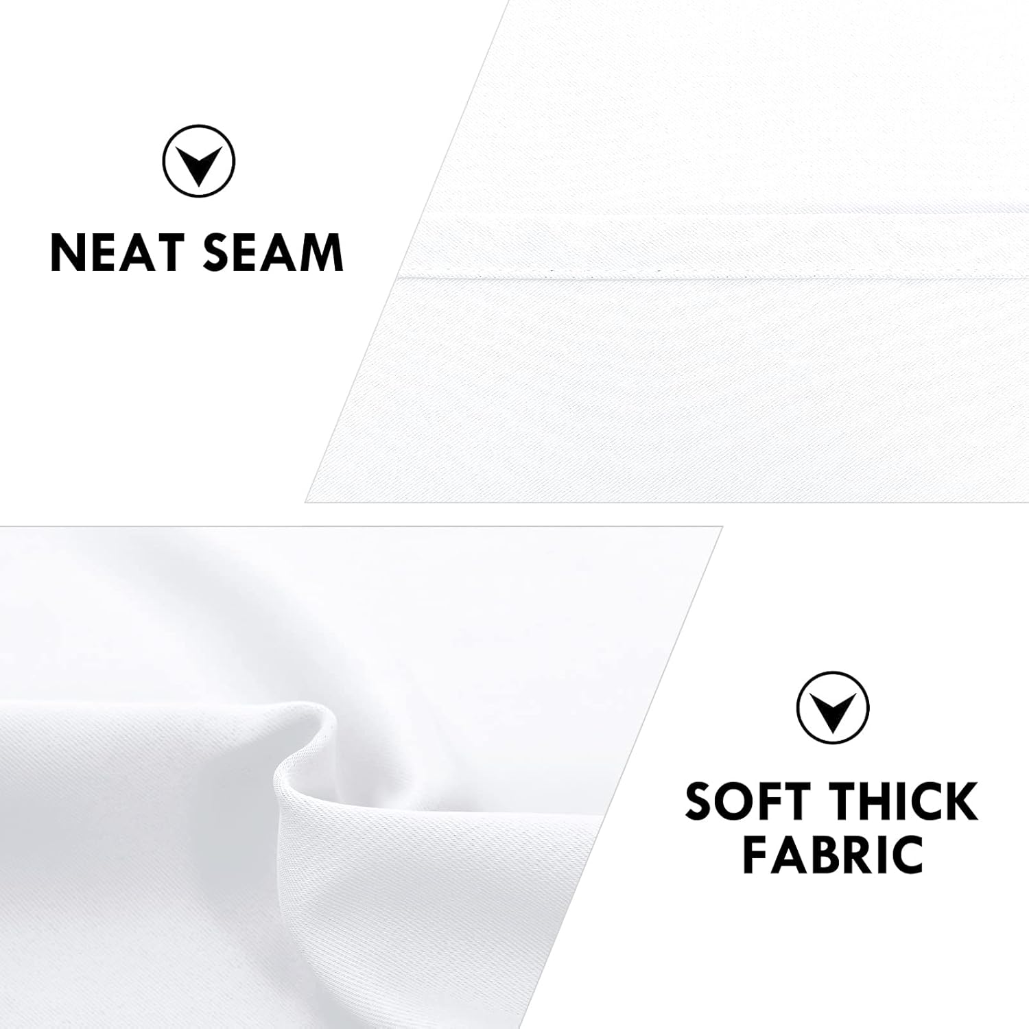 DWCN White Curtains for Living Room Thermal Insulated, 50% Light Blocking Curtains for Bedroom, Dining Room Window, W 52x L 63 Inch, Set of 2 Rod Pocket Curtain Panels