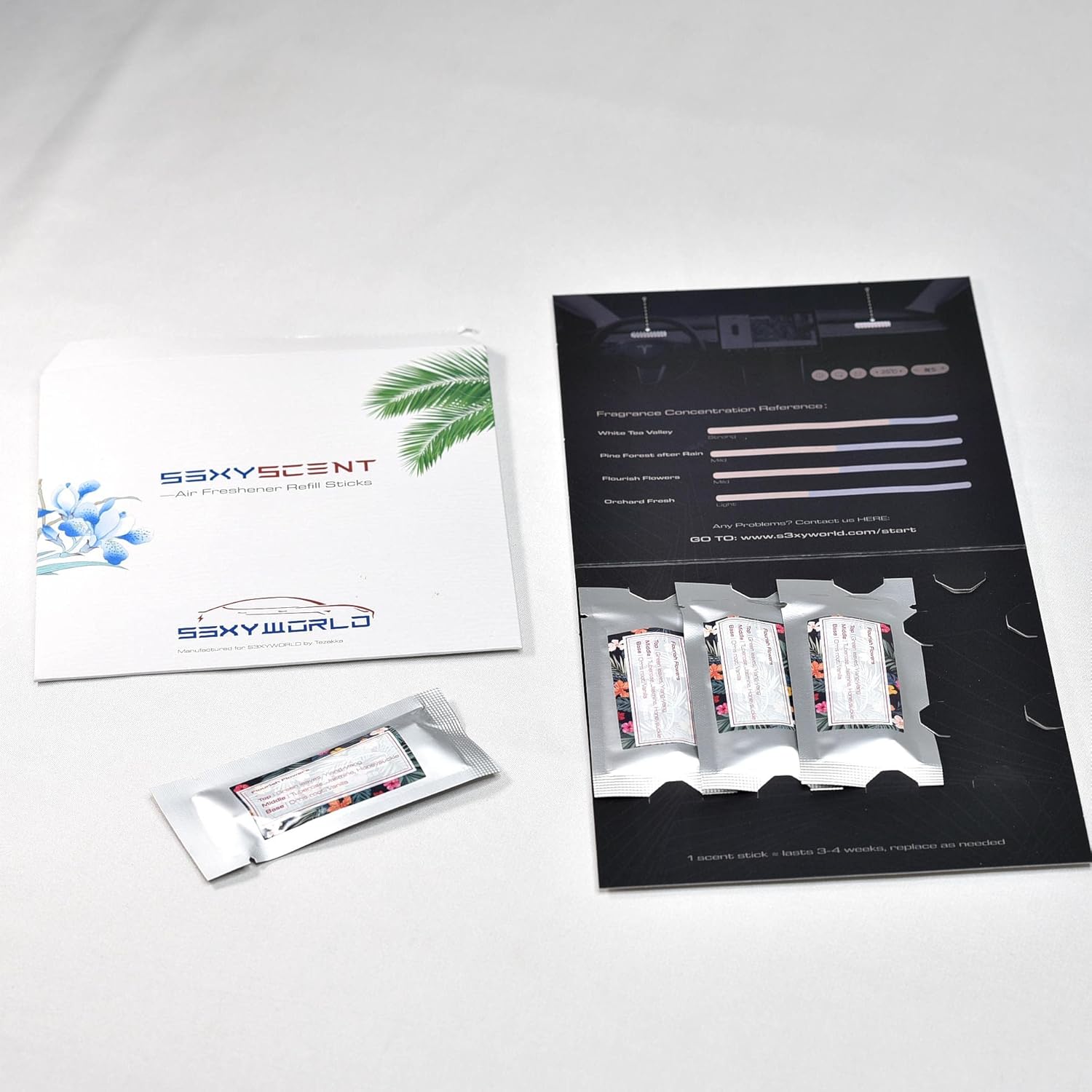 Tesla Model 3 and Model Y Air Freshener Refills (4 IN 1 Mix Pack including 4 different scents)