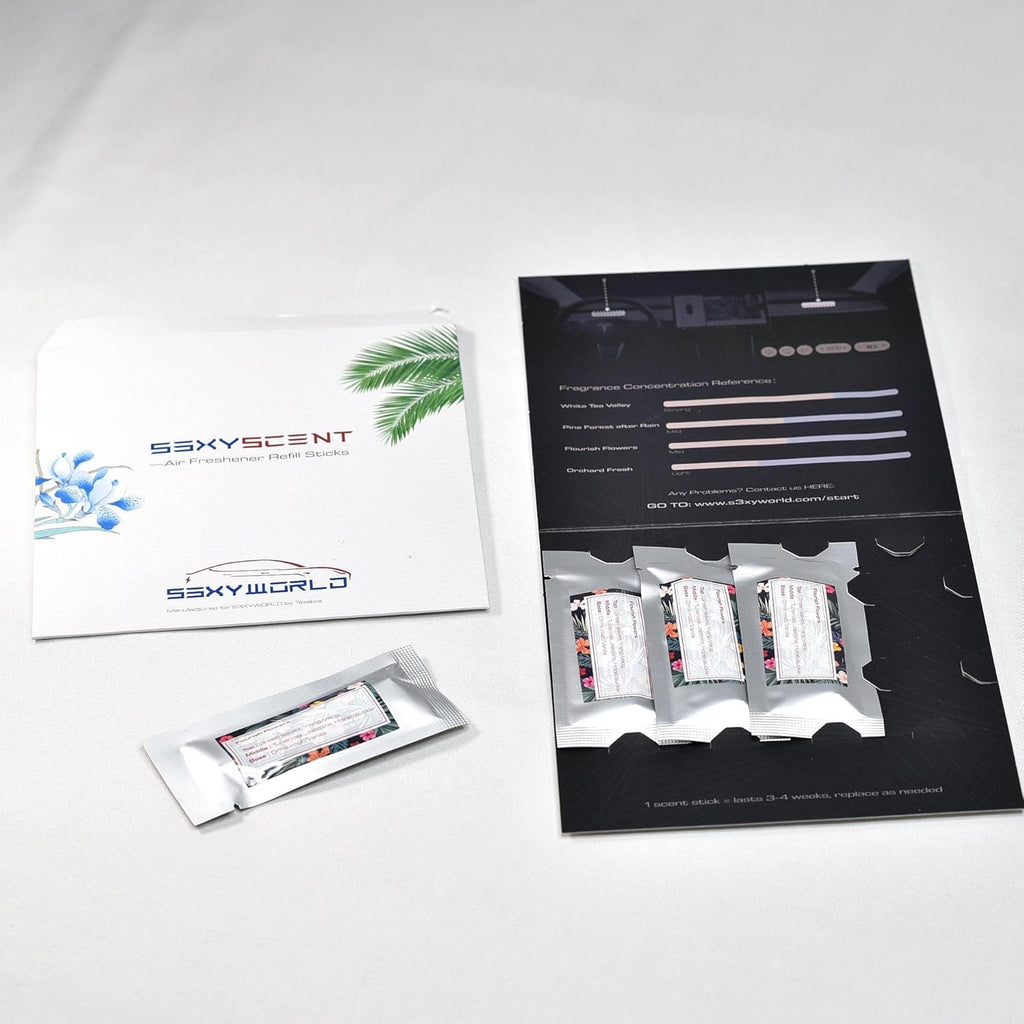 Tesla Model 3 and Model Y Air Freshener - Invisible Slim Design - Lasts 3+ Weeks - Aromatherapy Scent - Auto Odor Eliminator (White Tea Valley Refills ONLY)