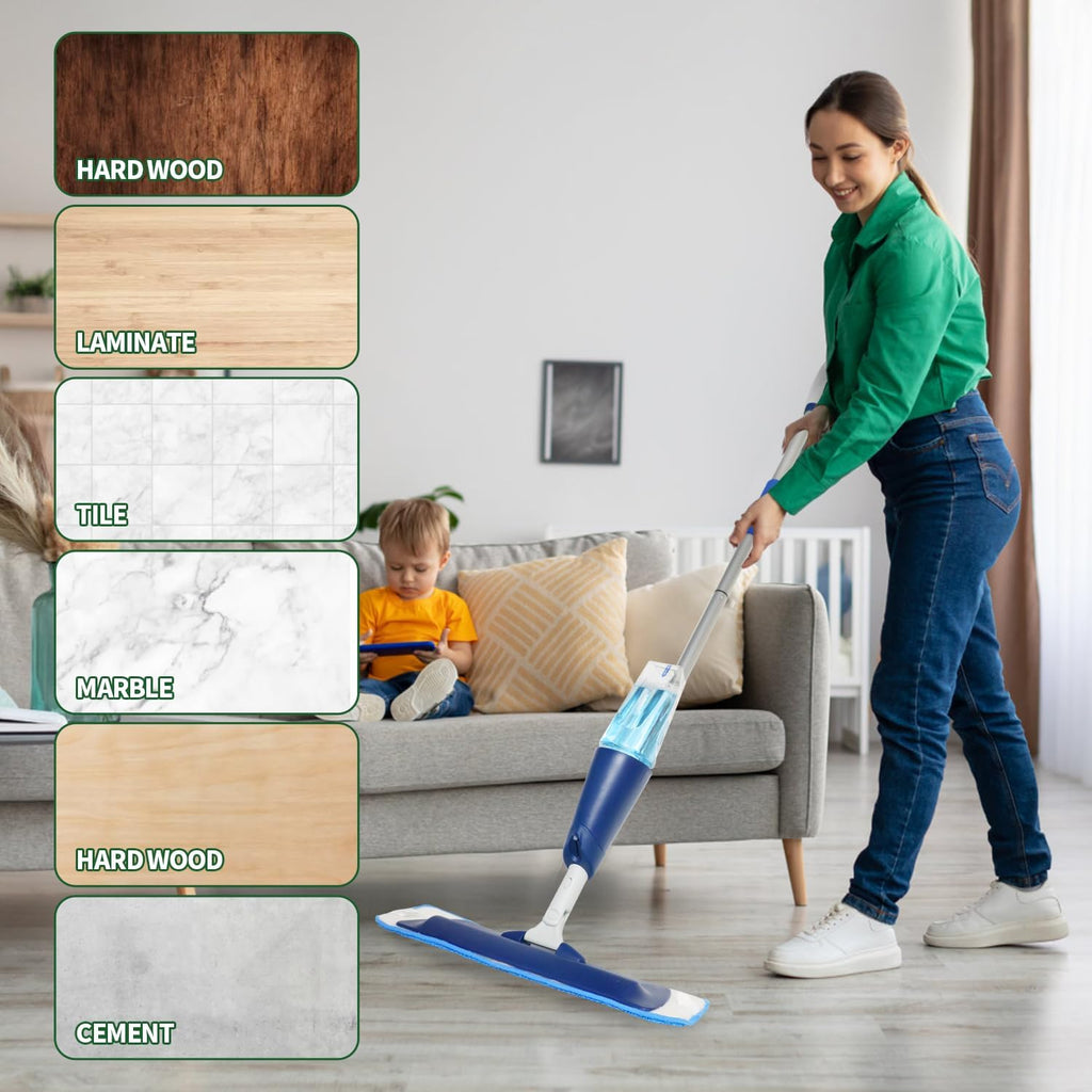 6 Pack Microfiber Cleaning Pads for Bona Mop, Reusable Microfiber Mop Pads for 18 Inch Mop, Hardwood & Hard Surface Floors Replacement Cleaning Mop Pads, Machine Washes