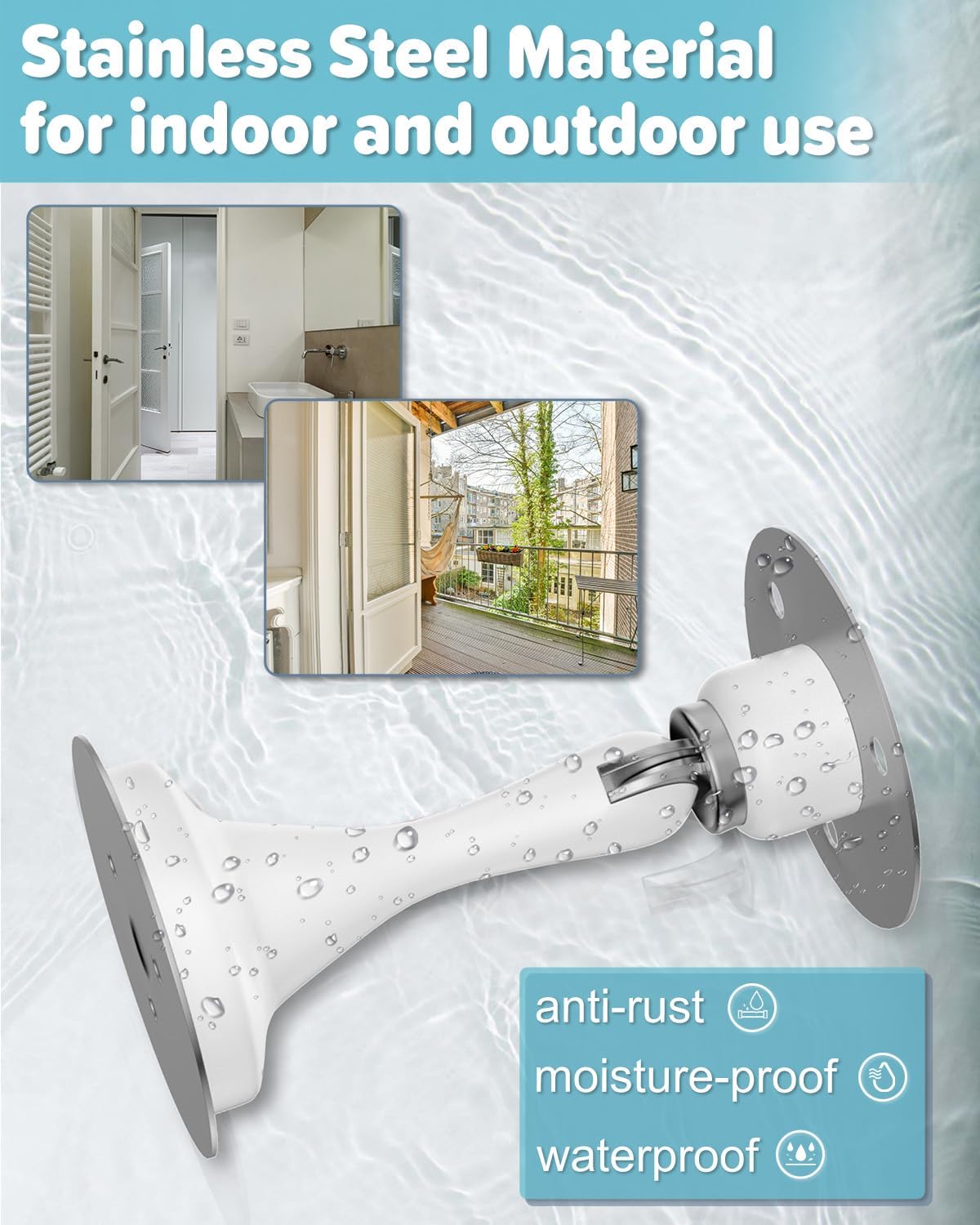 Magnetic Door Stoppers Door Catch - 4 Pack Stainless Steel Heavy Duty Door Stops for Bottom of Door, Wall & Floor Mounting No-Drill Strong Adhesive & Screws, Strong Door Holder to Keep Door Open