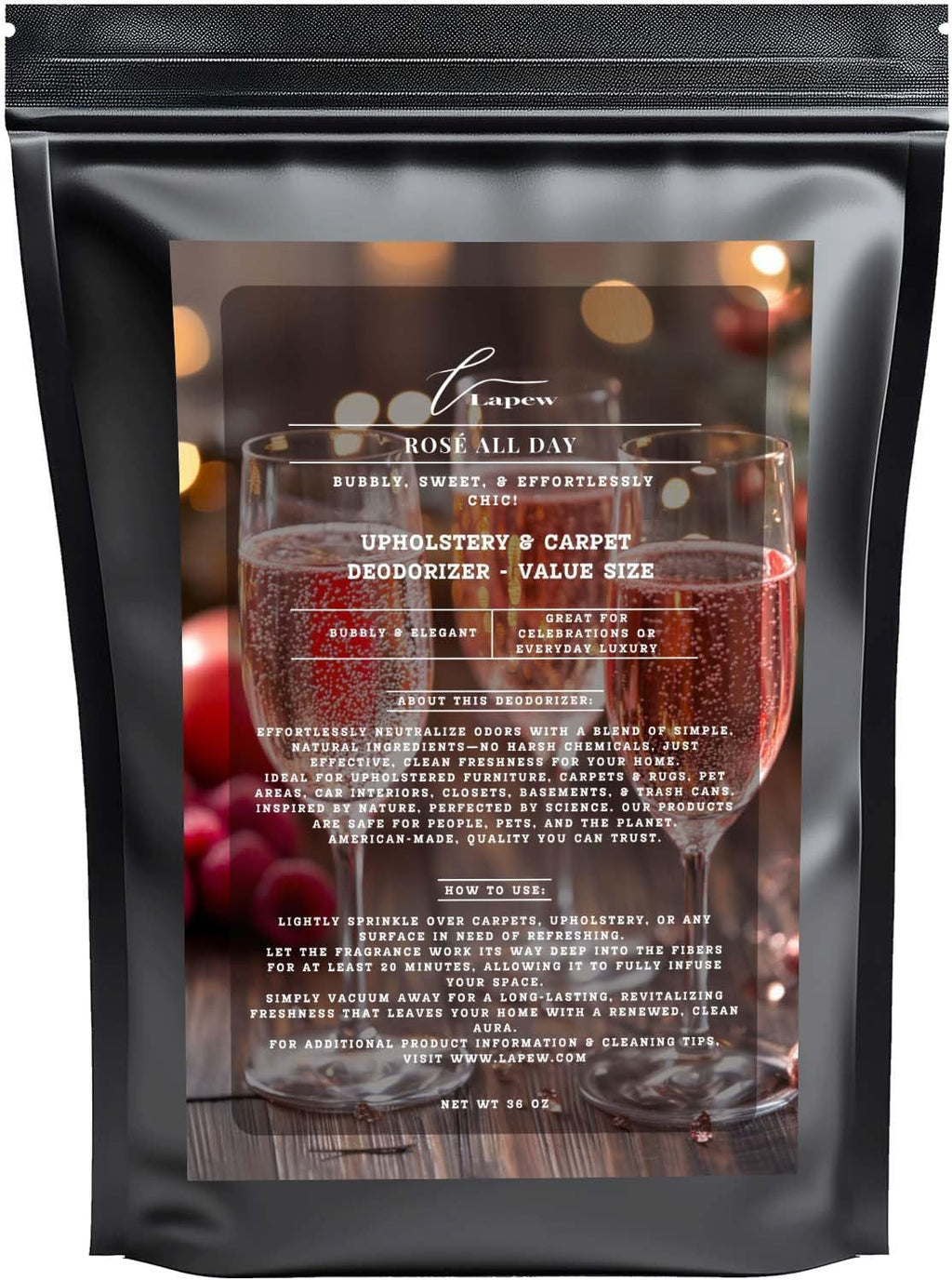 Rosé All Day Carpet Freshener Powder Refill 36 oz | Powerful Odor Eliminator for Home | Upholstery Deodorizer | Carpet Deodorizer | Pet Urine | Cat Litter Box