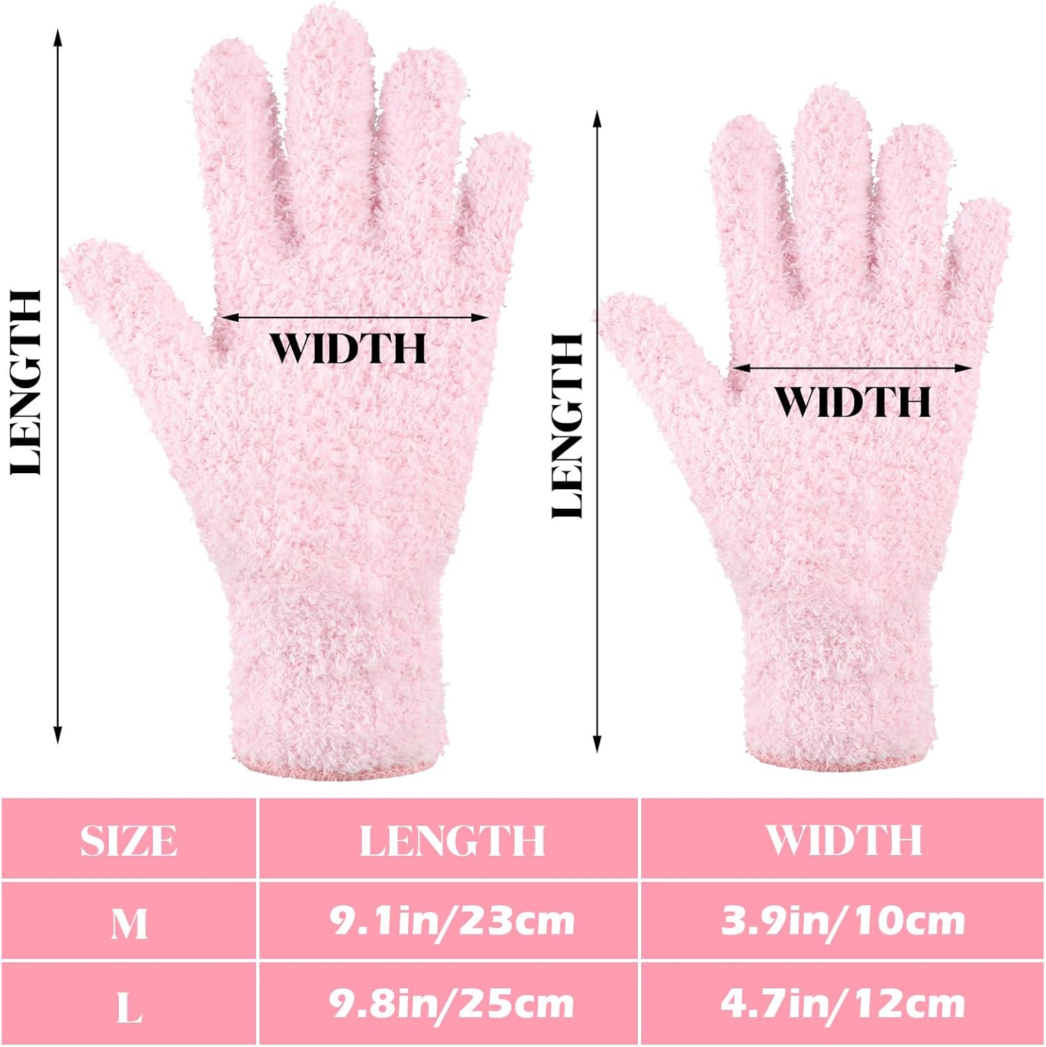 Bencailor 4 Pairs Microfiber Dusting Gloves Washable Reusable Cleaning Gloves Mittens for Plants House Cleaning Car Blinds