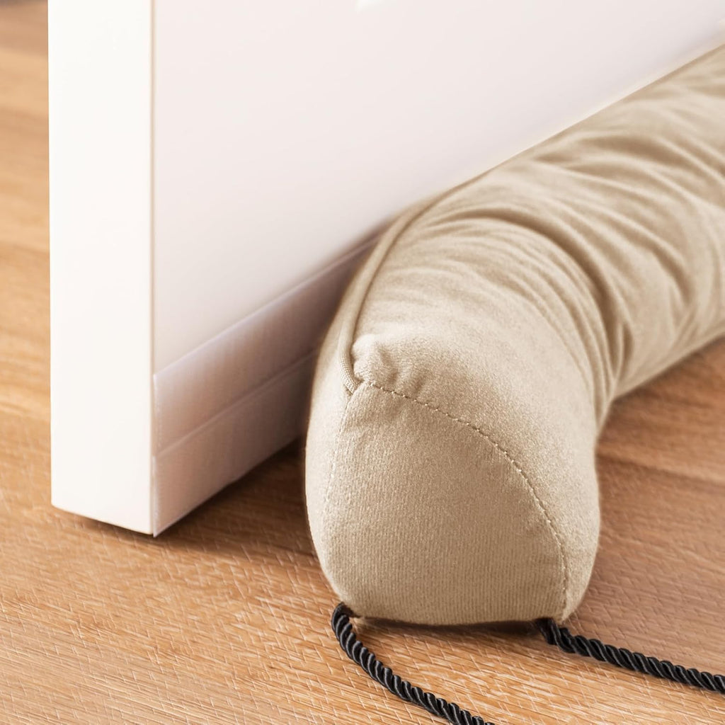 Sunolga 36" Door Draft Stopper Blocks Hot and Cold Air with Removable Washable Cover for Gaps Up to 3", All-Season Seal for Noise, Door Sweep for Bottom of Door and Window, Home Essentials, Beige