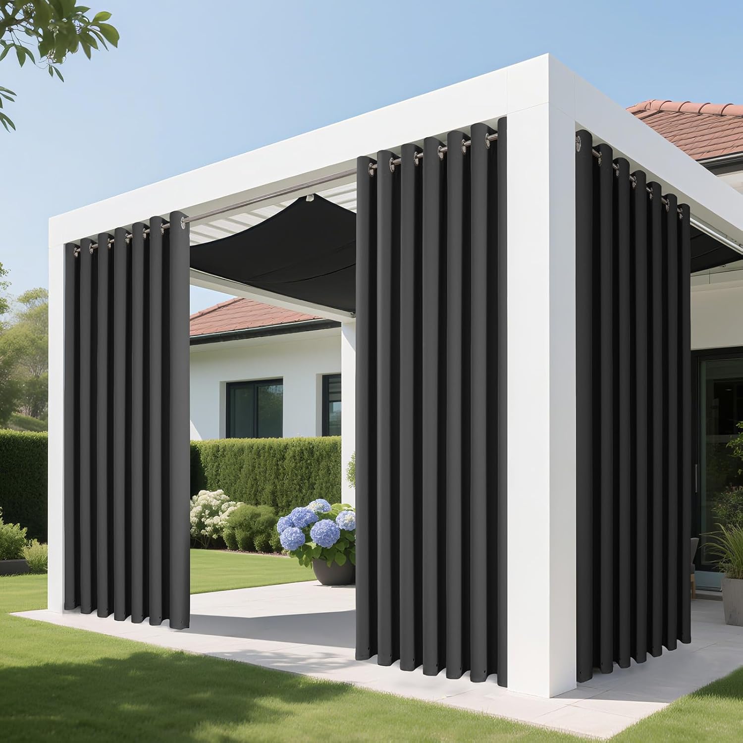 Joydeco Blackout Patio Sliding Door Curtains 96 Inches Long, Grommet Privacy Room Divider Curtains, Extra Wide Thermal Blackout Drapes for Bedroom Living Room (Grey, 70Wx96L, 1 Panel)