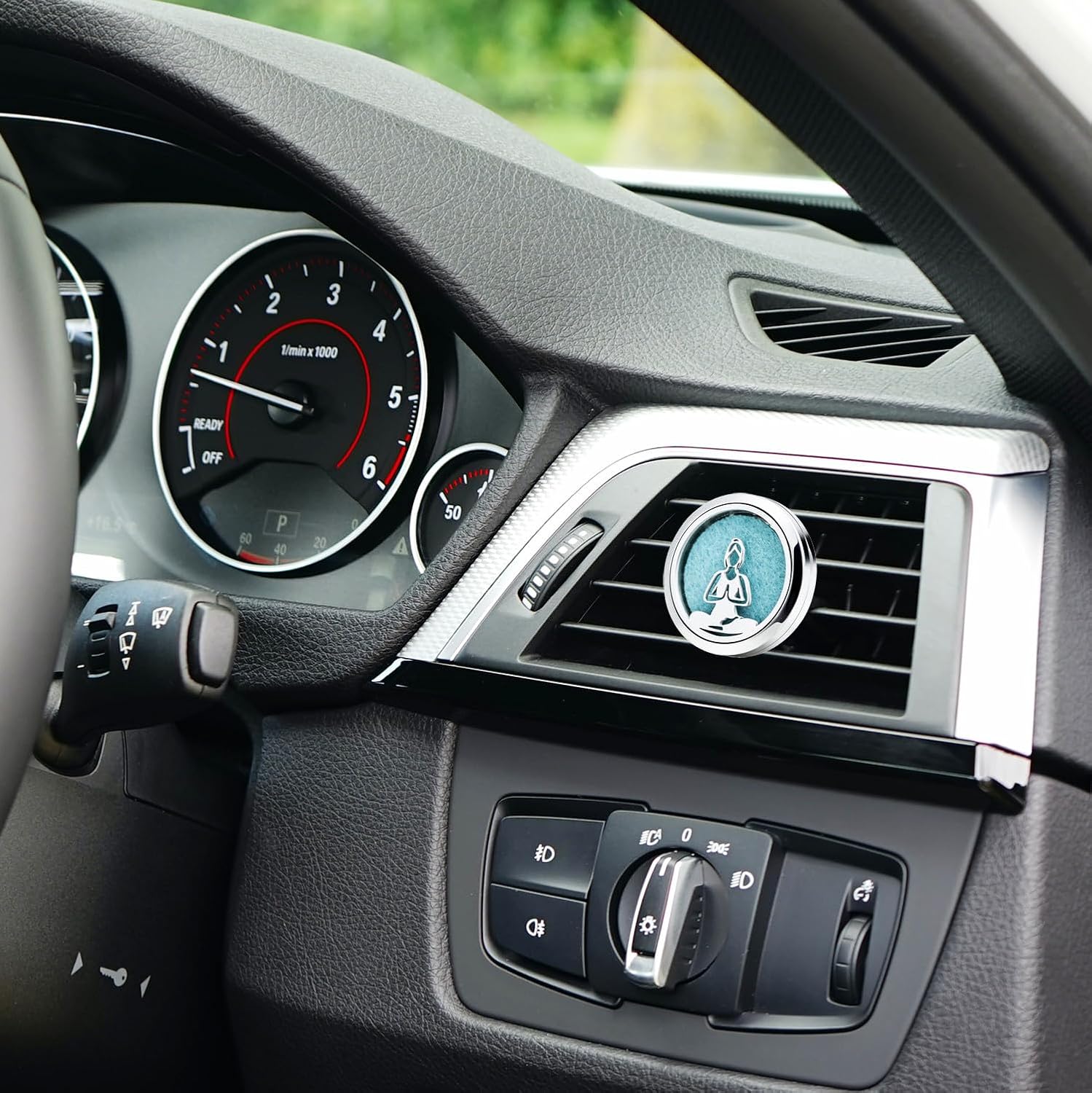 30mm Car Essential Oil Diffuser Vent Clip Air Freshener Vent Clips Aromatherapy with 10 Felt Pads Car Accessories Mother's Day for Women (Yoga Girls)