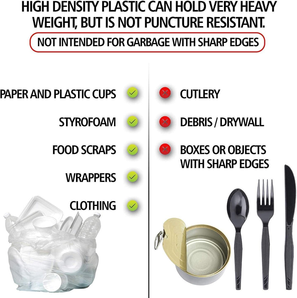 Aluf Plastics High Density Trash Bags, 45 Gallon, 1000 Count, 16 Micron (eq), 40" x 48", Black, for Bathroom, Office, Industrial, Commercial, Janitorial, Municipal, Recycling