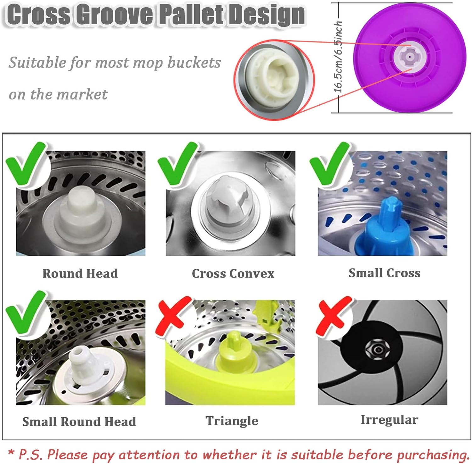 Extended Spin Mop Replacement Mop Handle, Upgraded 60-inch 360 Degrees Rotating Telescopic Replacement Mop Stick for Spin Mop Bucket Cleaning System Floor Cleaning (Plastic Disc, Red)