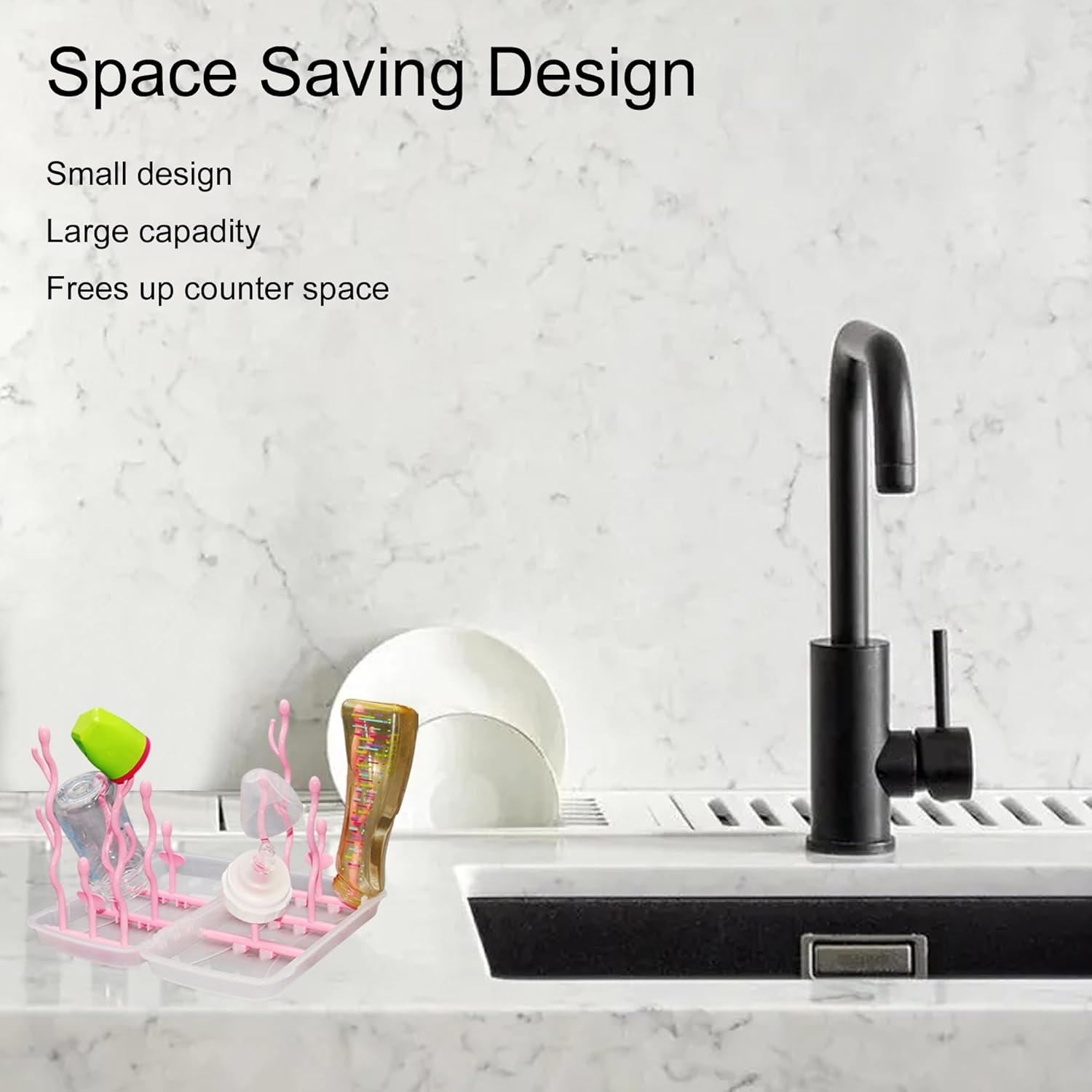 Travel Baby Bottle Drying Rack,Foldable Portable Bottle Drying Rack,Holds Up to 12 Baby Bottles,Suitable for Baby Travel,Indoor Kitchen,Living Room