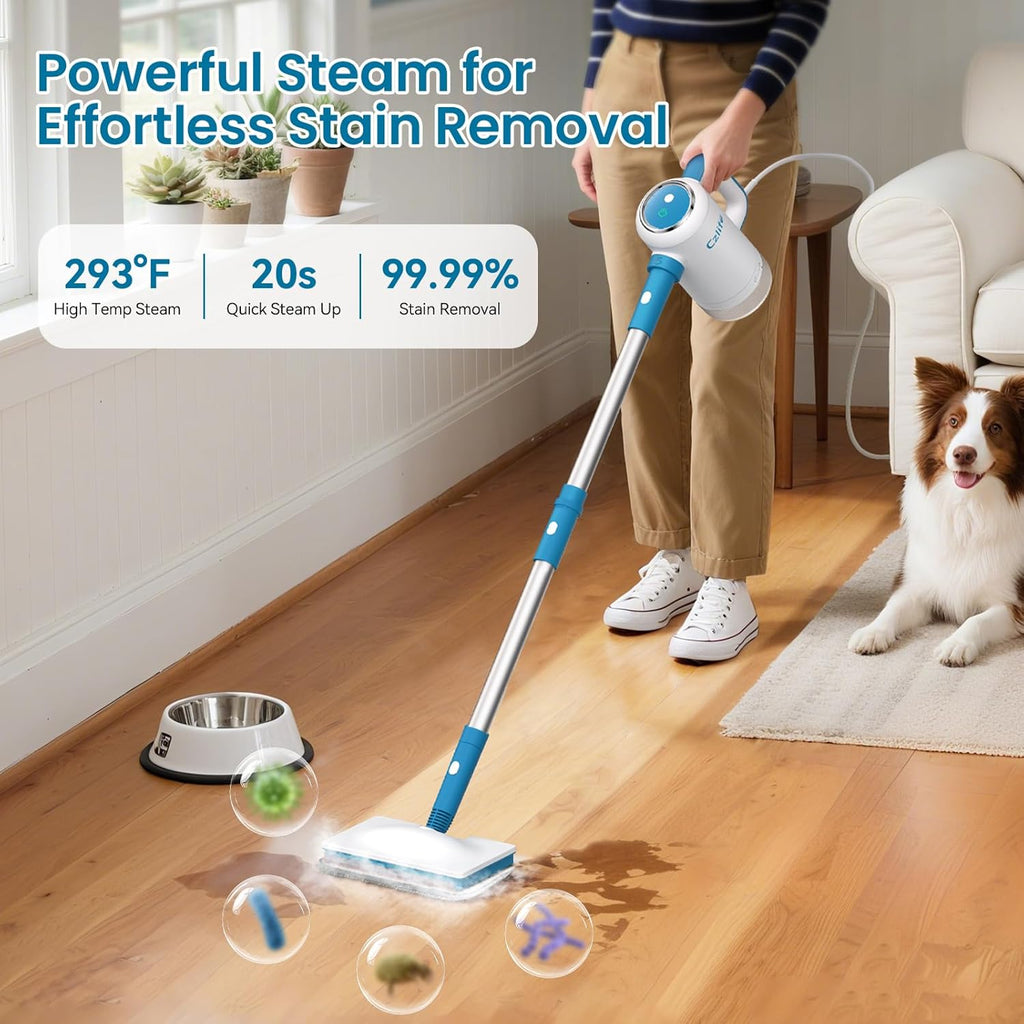 13-in-1 Steam Mop, Handheld Steam Cleaner for Home and Floor Cleaning, Floor Steamers for Hardwood and Tile with Attachments, Electric Mop for Grout Laminate Couch Clothes Carpet, Corded