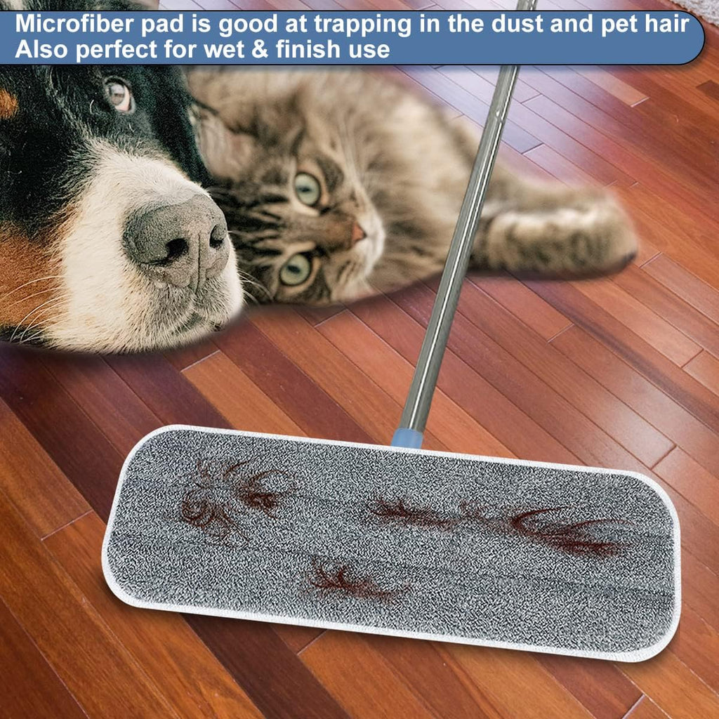 Microfiber Replacement Mop Pads 16.5''x5.5'' Compatible with Most Reveal Mop, 5 Packs Reusable Wet/Dry Floor Cleaning and Scrubbing Mops Refill Fit 14” to 16” Spray Mop Heads