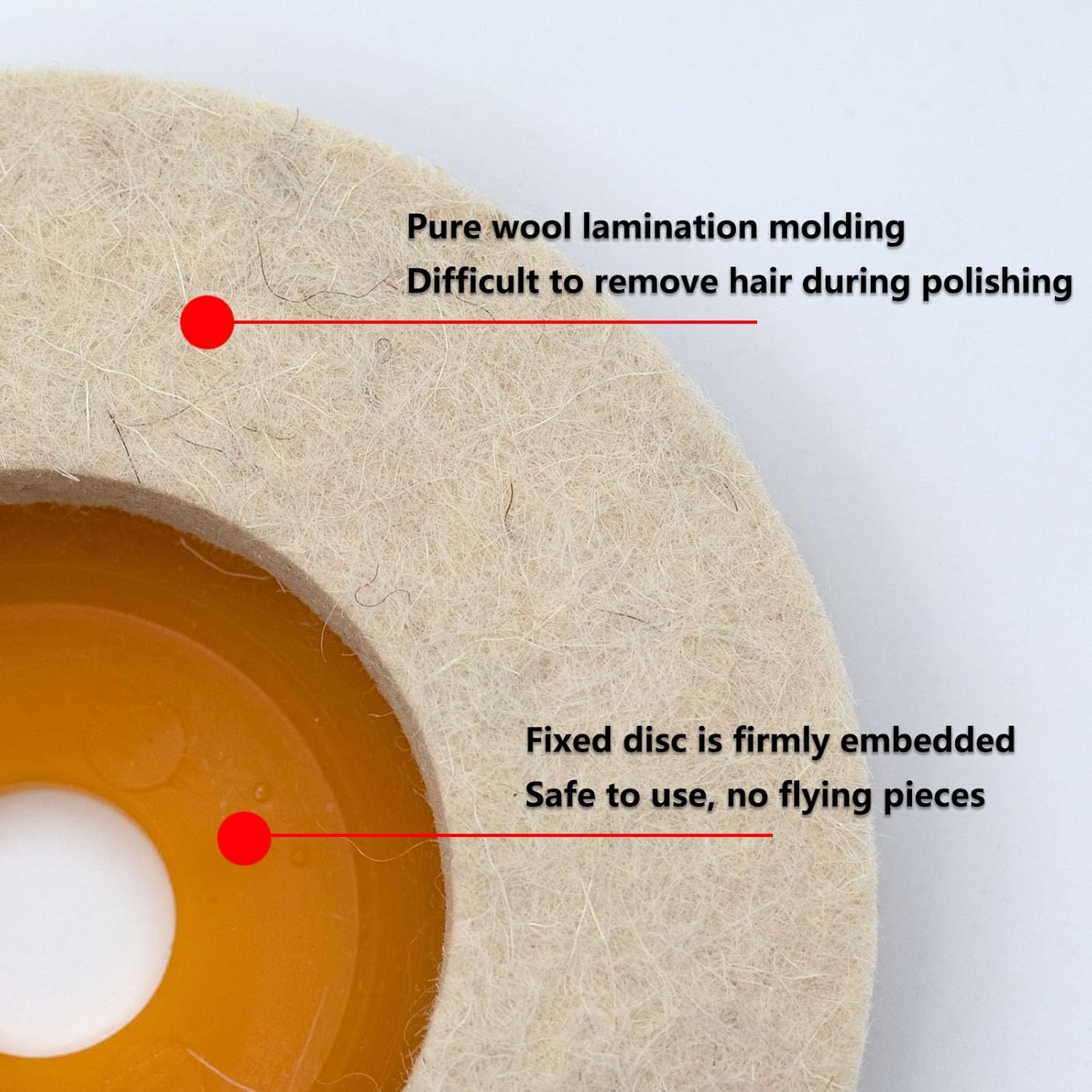 10 Pcs 4 Inch Wool Felt Polishing Wheel Disc,Wool Polishing Wheel Disc for 5/8" Arbor Angle Grinder, for Metal Aluminum,Stainless Steel, Chrome, Jewelry, Wood, Plastic, Ceramic, Glass