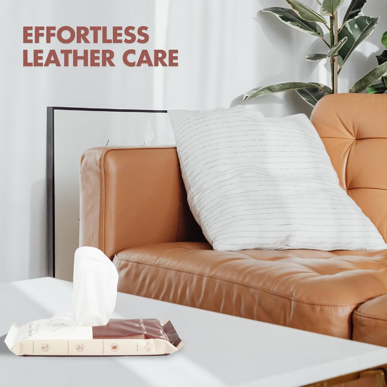 Swanky Leather Wipes - Leather Cleaner and Conditioner for Purses, Shoes, Furniture Polish & Car Seats, Prevents Fading & Cracking, Restores Softness & Shine - Soft Wipes, 300 Count