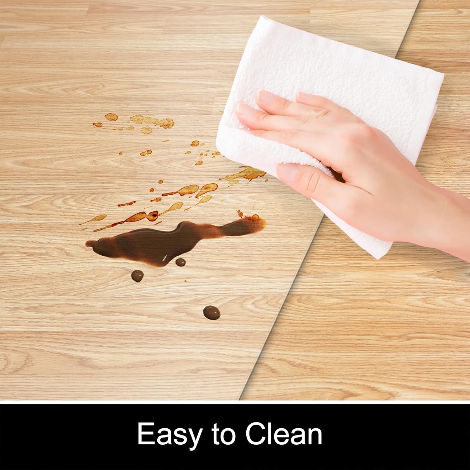 Kuyal Chair Mat for Hardwood Floor,46 x 46 inches Rectangle Desk Durable Wood/Tile Protection Mat for Rolling Chairs, Non-Studded Bottom