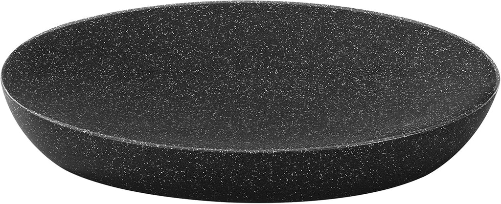 Luxspire Soap Dish, Resin Soap Tray Soap Holder Container Box, Marble Pattern Oval Soap Plate Case, Sponge Dish Scrubbers Tray Holder for Bathroom Vanity Shower Kitchen Sink Counter Top, Gravel Black