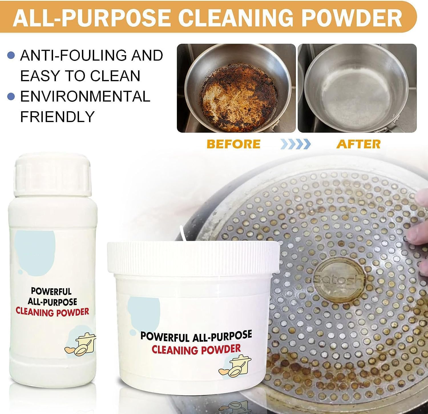 Kitchen Foam Rust Remover, Instant Cleaning Powder, Multi-Purpose Cleaner Remover All-Purpose Powder