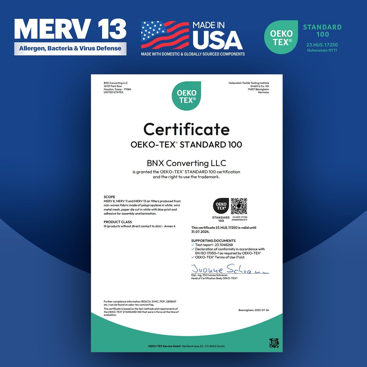 BNX TruFilter 16x25x2 Air Filter MERV 13 (4-Pack) - MADE IN USA - Electrostatic Pleated Air Conditioner HVAC AC Furnace Filters for Allergies, Pollen, Mold, Bacteria, Smoke, Allergen, MPR 1900 FPR 10