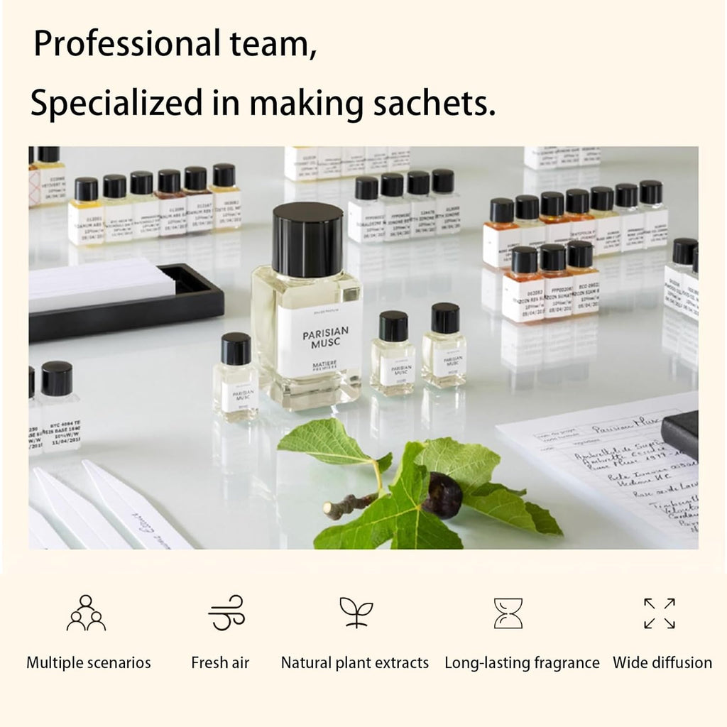 10pcs scented sachets, sachets for drawers and closets - Highly popular product famous perfume Bur closet deodorizer, closet smell freshener for clothes, Potpourri Bags Long Lasting Home Fragrance