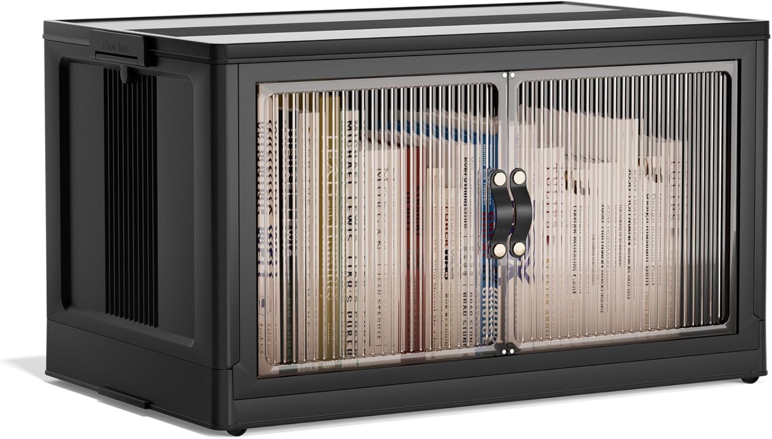 Jalove 88QT Plastic Storage Bins with lids, Stackable Collapsible Storage Containers with Wheels, Closet Organizer and Storage Drawers, Clothes Storage Cabinet for Home Office Garage, 1 Pack Black