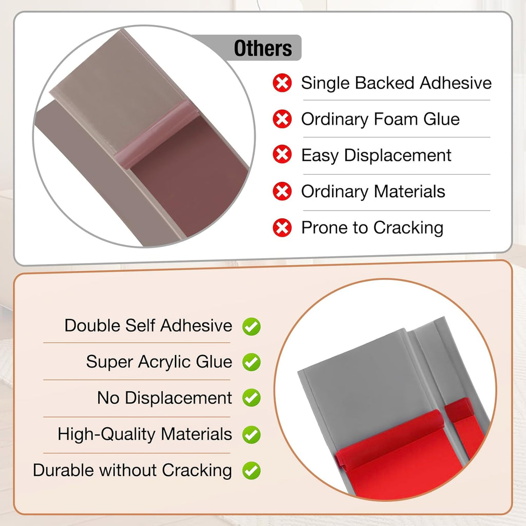 Floor Transition Strip Self Adhesive Vinyl Door Threshold for Doorways Carpet Edging Trim Overlap Edge Reducer for Laminate Floor, Carpet, Tile (Gray, 2/5" to 3/5", 6.6Ft)