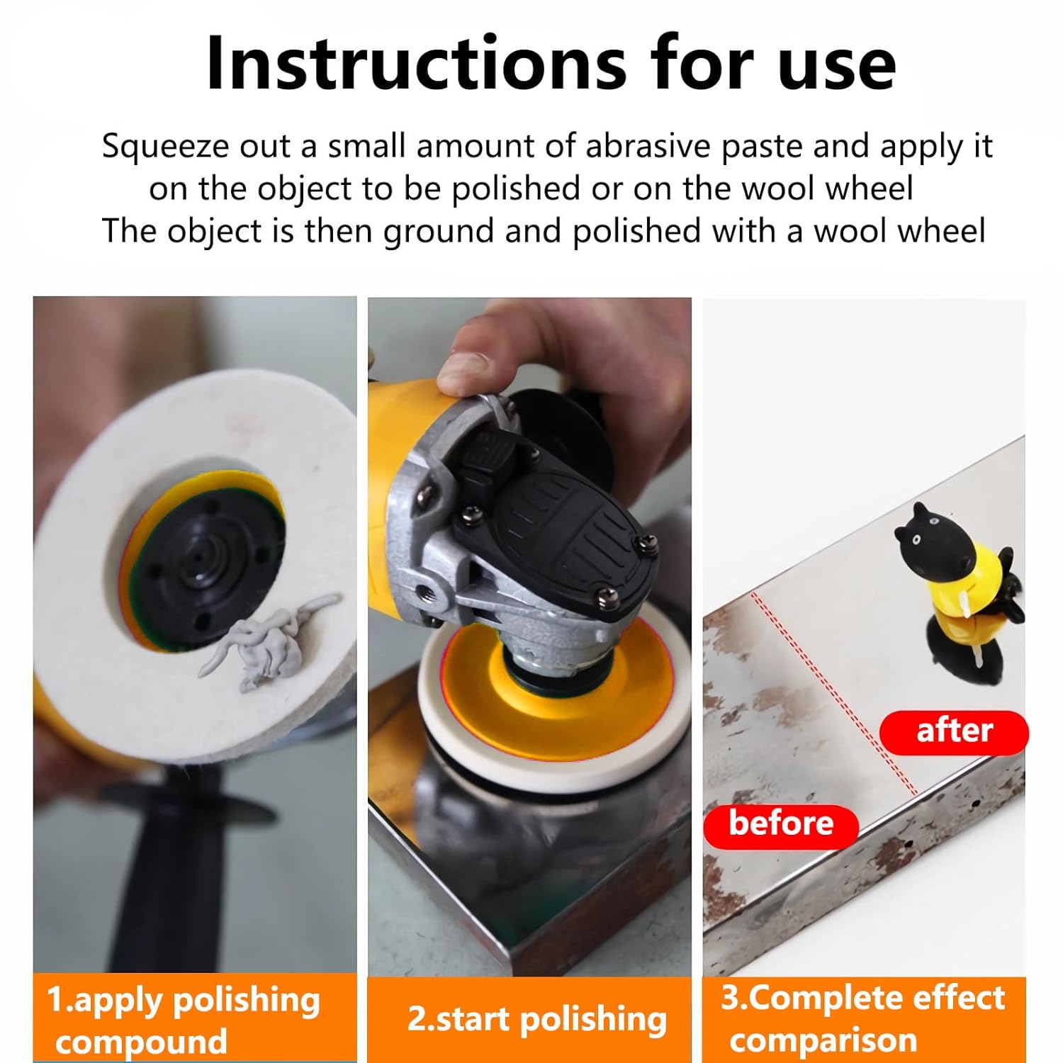 10 Pcs 4 Inch Wool Felt Polishing Wheel Disc,Wool Polishing Wheel Disc for 5/8" Arbor Angle Grinder, for Metal Aluminum,Stainless Steel, Chrome, Jewelry, Wood, Plastic, Ceramic, Glass