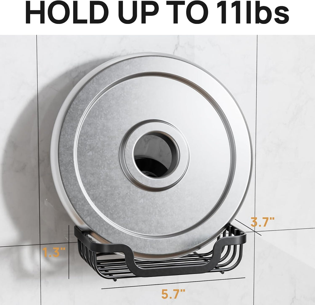 LEVERLOC Soap Dish, Soap Bar Holder for Shower Suction Cup Wall Mounted, Stainless Steel No-Drilling Removable Waterproof Sponge Holder for Bathroom Bathtub Kitchen Sink, Keep Dry, Black