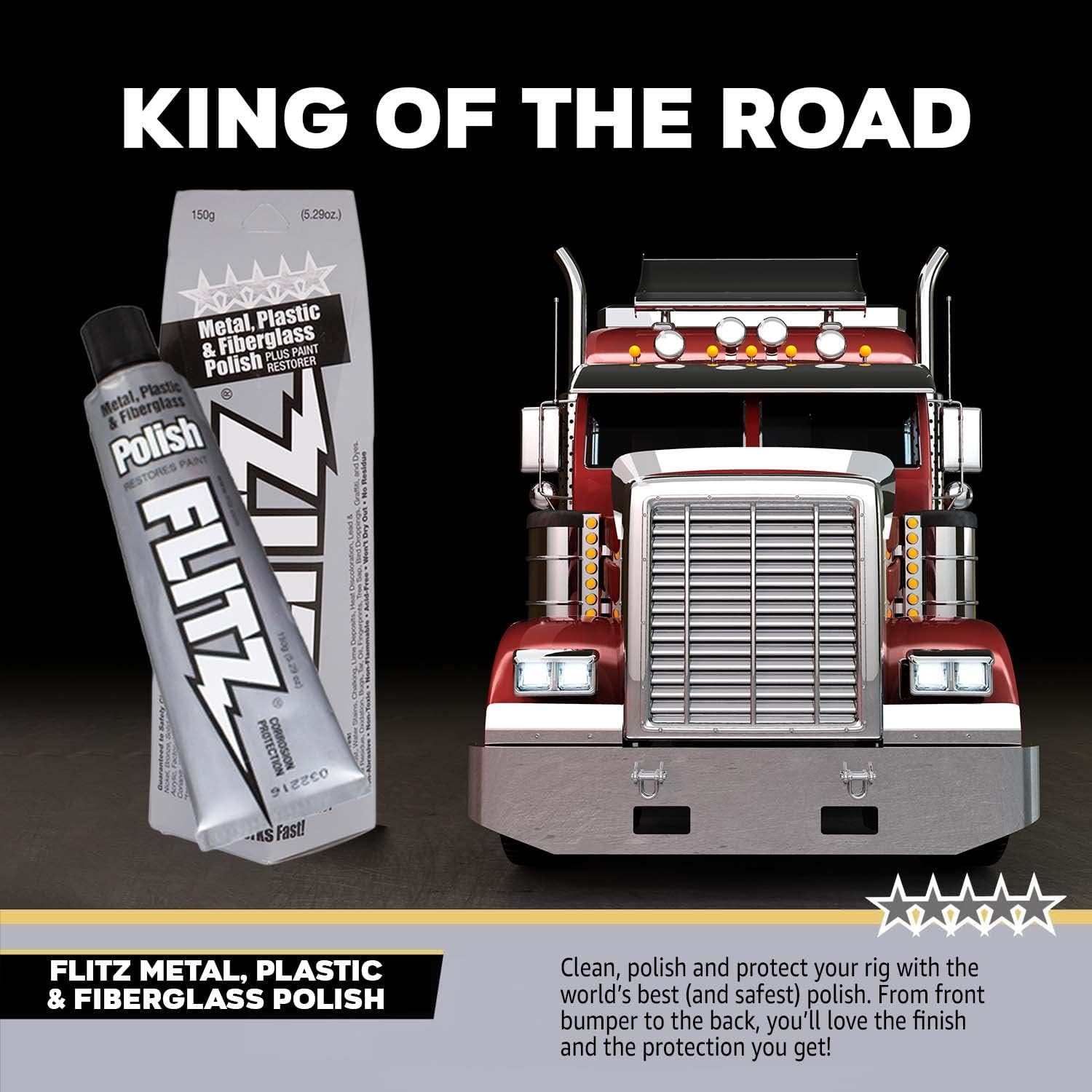 Flitz Multi-Purpose Metal Polish Paste - 5.29oz Tube of USA-Made Chrome Polish - Works on Stainless Steel, Aluminum, Plastic, Jewelry and Cars - Non-Abrasive Cleaner & Rust Remover (40 Pack)