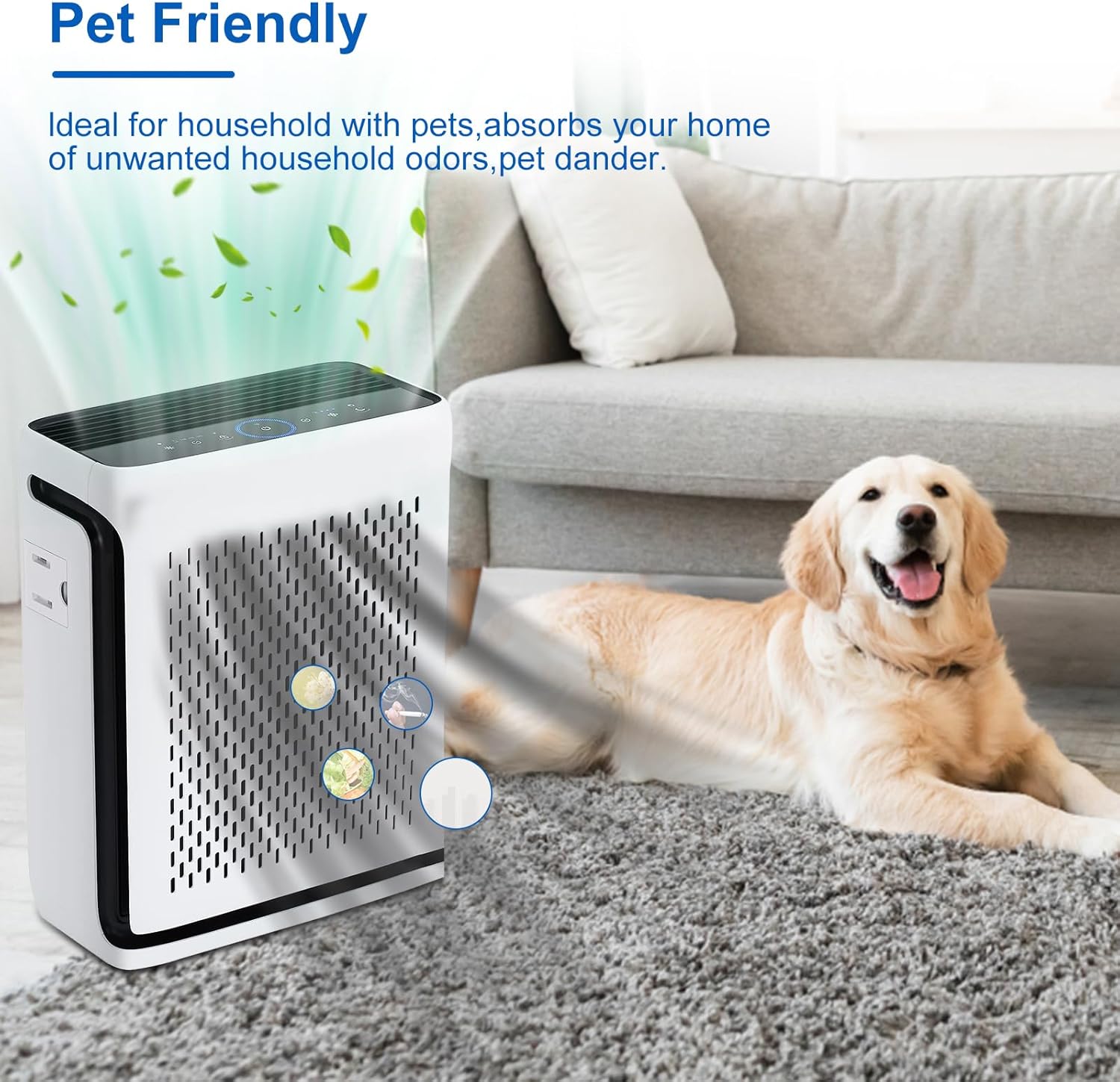 Vital 100S Pet Replacement Filter Compatible with Levoit Smart WiFi Vital 100S Air Puri-Fier, 3-in-1 Replacement Filter and High-Efficiency Activated Carbon Filter, Vital 100S-RF, 2 Pack.