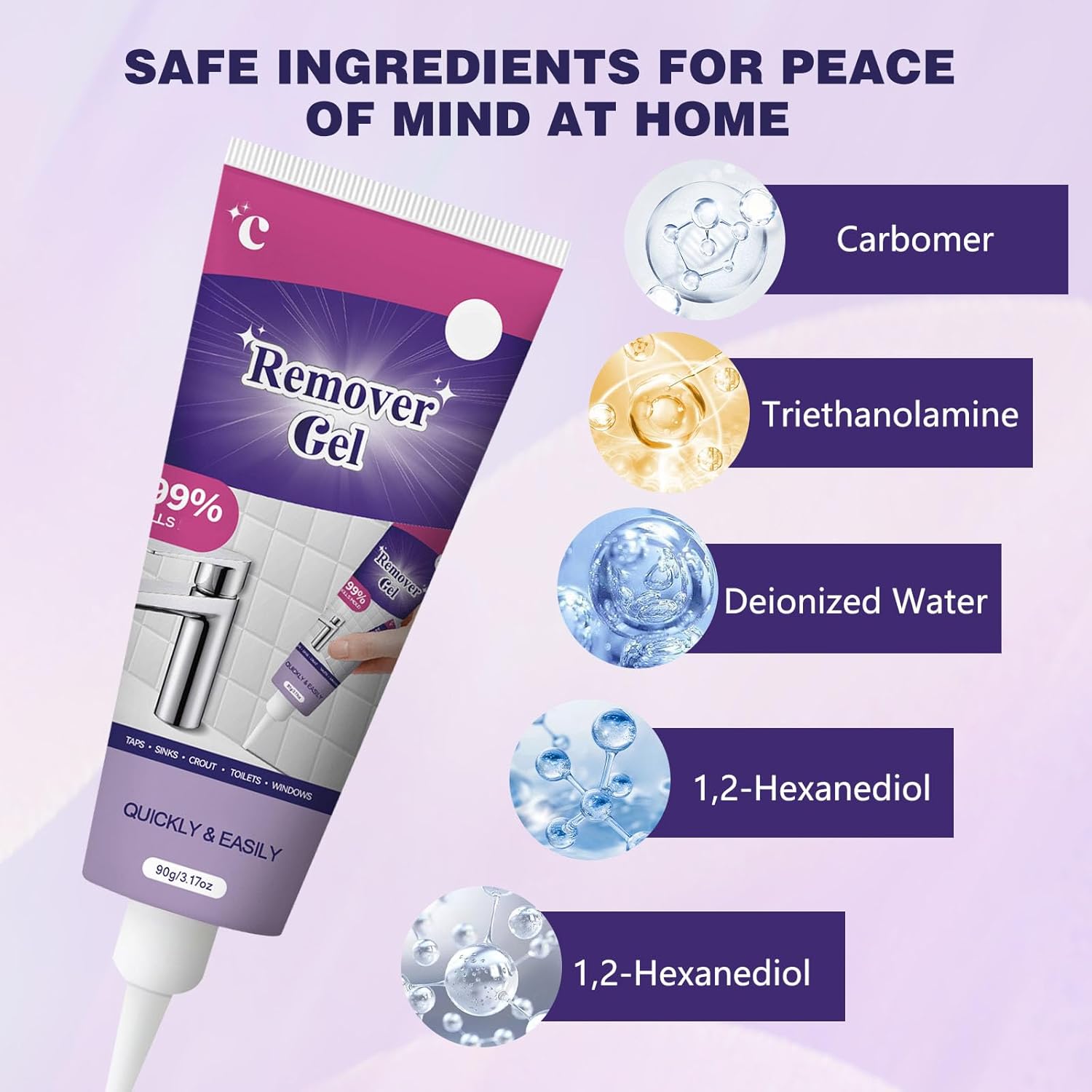 Cleaning Remover Gel,Powerful Household Cleaning Gel,Suitable for Bathroom and Kitchen Tile Gaps,Highly Effective In Penetration,Safe Formula That Does Not Damage The Surface (2PCS)