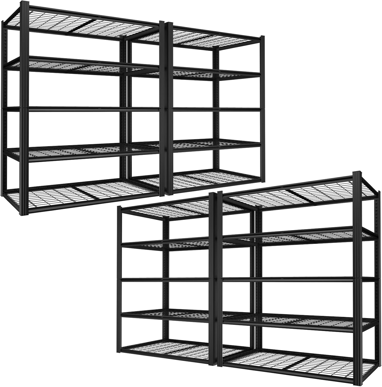 48" W Garage Shelving Heavy Duty,2800LBS Storage Shelves,5-Tier Adjustable Metal Shelving Utility Shelf Rack Garage Storage Organize for Storage Industrial, Warehouse, Basement