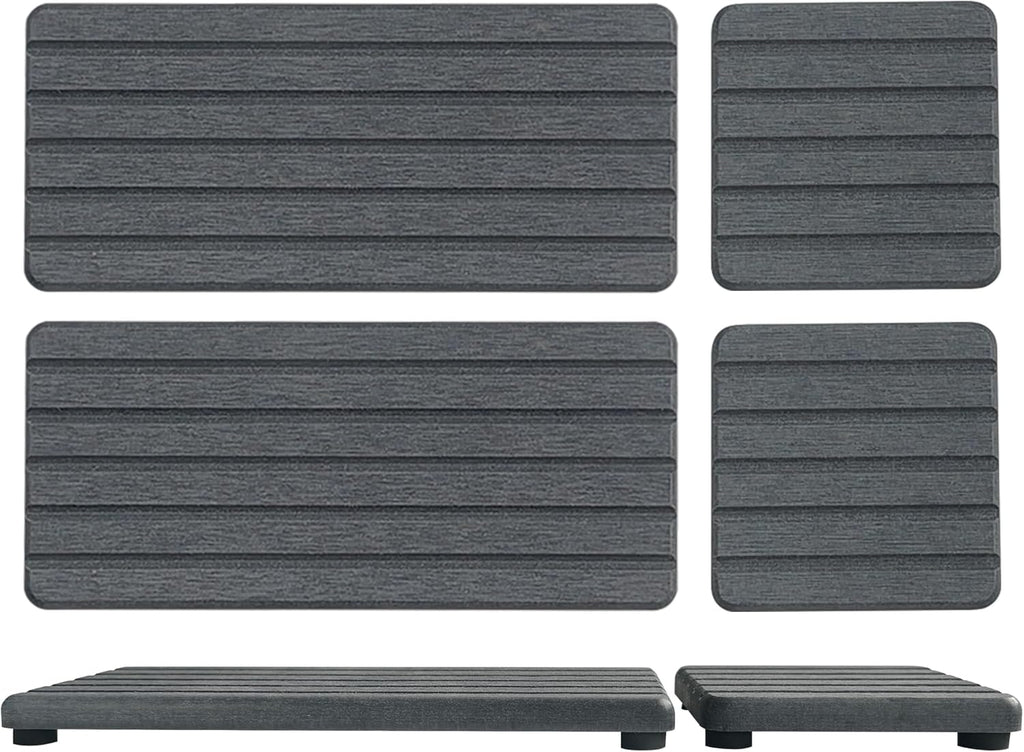 Set of 4 Water Absorbent Diatomite Coasters, Diatomaceous Earth Kitchen Soap Dish, Bathroom Trays, Water Absorbing Stone Used for Hand Soaps & Plants & Toiletries in The Modern Home