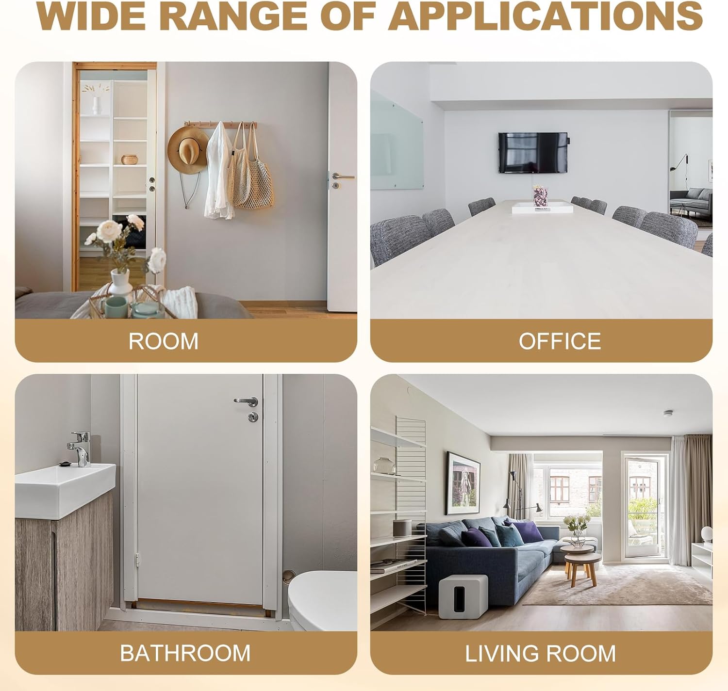 MECCANIXITY Magnetic Door Stoppers Stainless Steel Door Stops, Wall Floor Mounted Doors Holder Keep Doors Open for Home Office Closet (Golden Bronze)