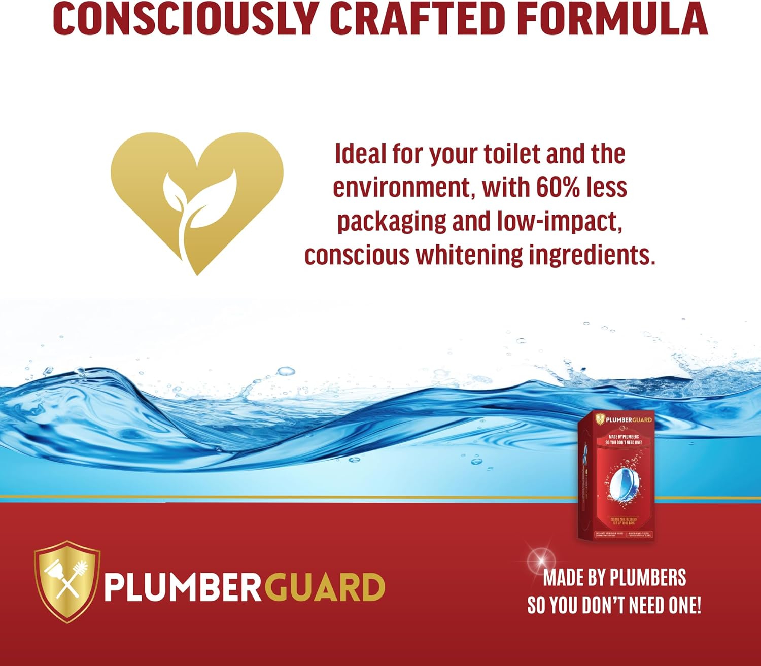 Toilet Tablets 4 Pack | Bleach & Chlorine Free, Dual-action Whitening with 1% Hydrogen Peroxide | Plumbers' Choice | Automatic Toilet Bowl Cleaner Tablets | Long-lasting Cleaning Supplies